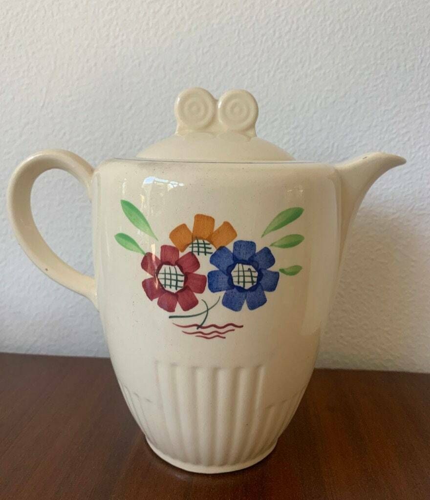Vintage Coffee Or Tea Set | K & G | Luneville | France | Agnés | Keller And Guérin | Rare | Fifties | Hand Painted | Ceramic photo Home Decor