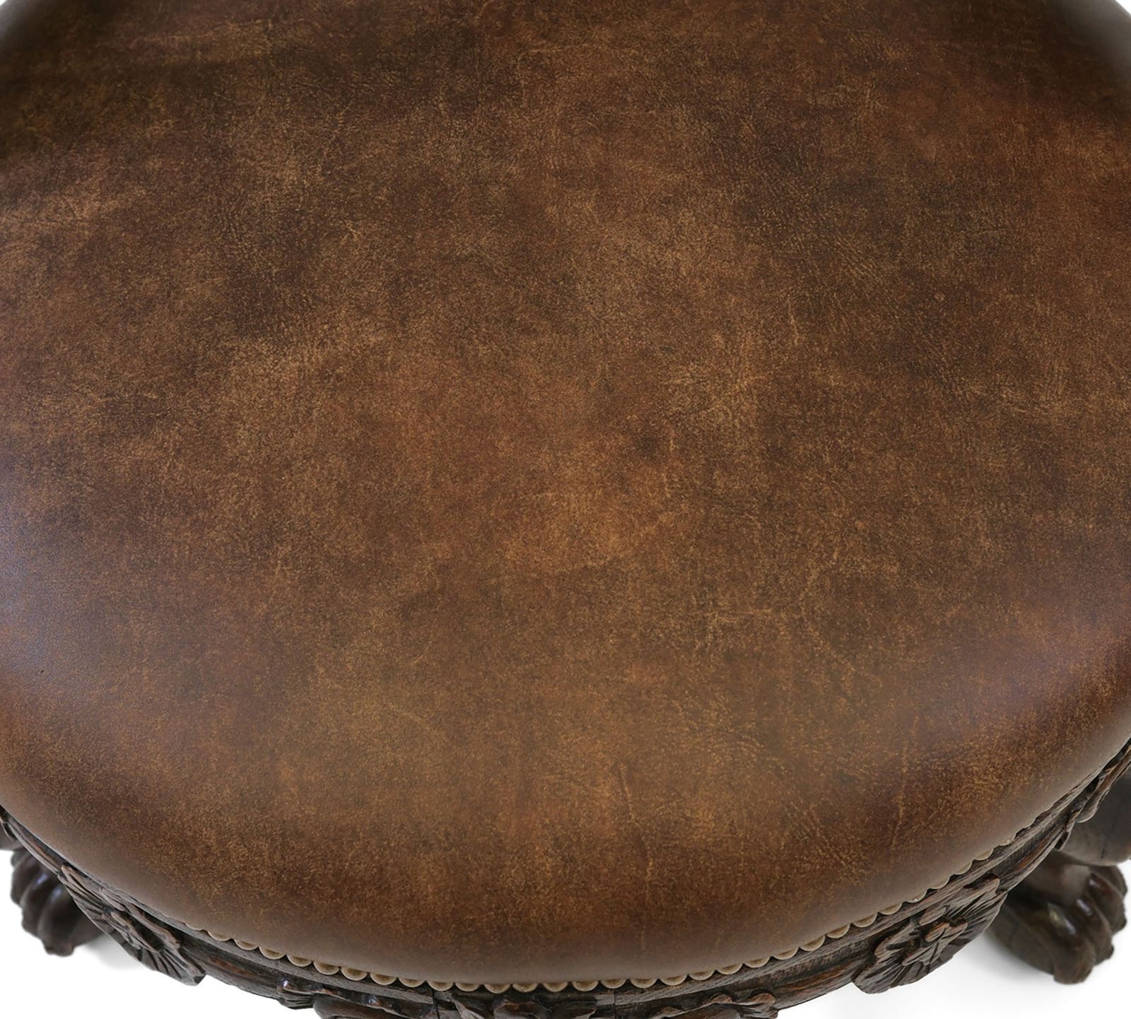 19th Century Oak & Leather Carved Burgermeister Chair photo furniture