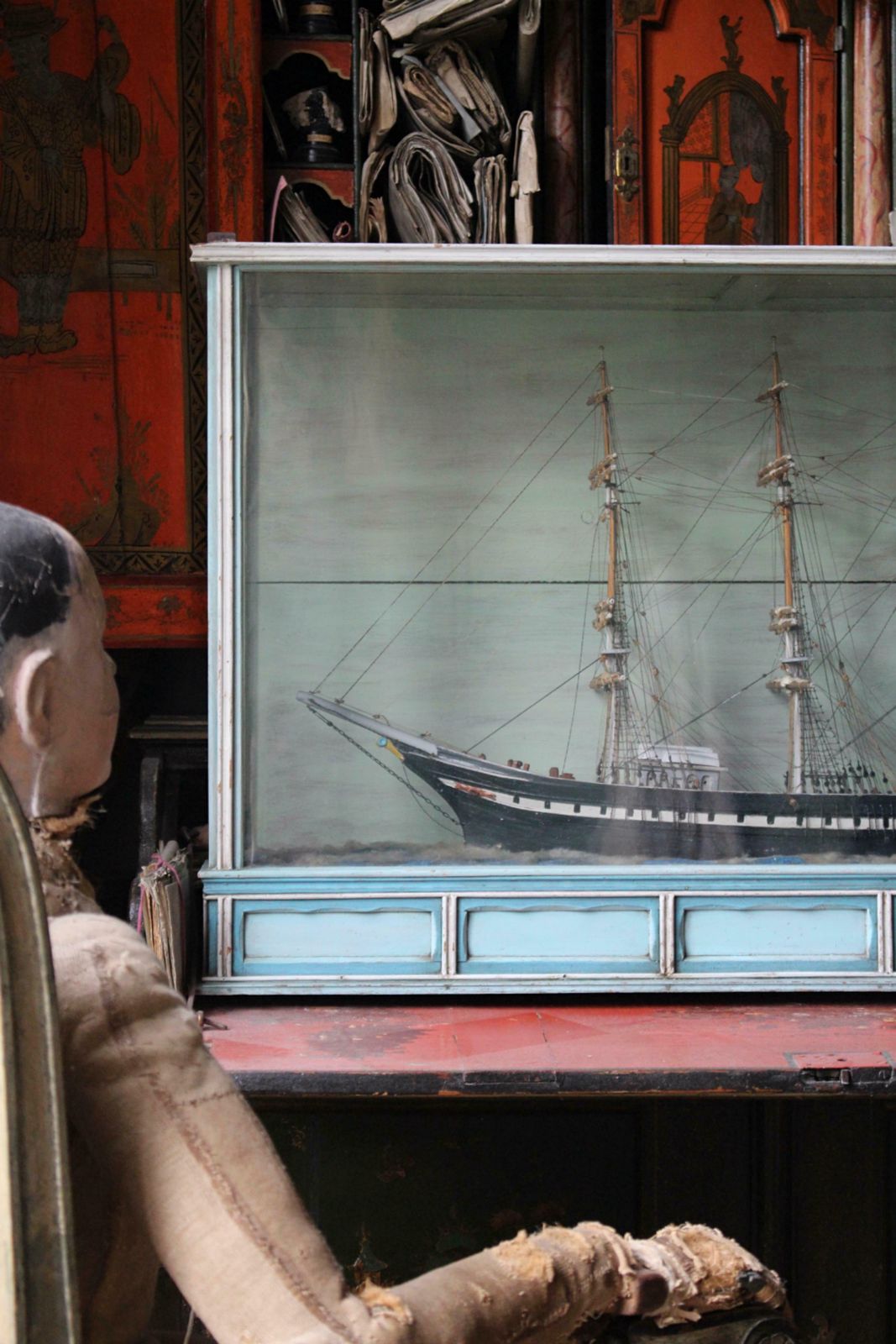 Late 19th Century Cased British Sailing Vessel Folk Art Maritime photo for sale