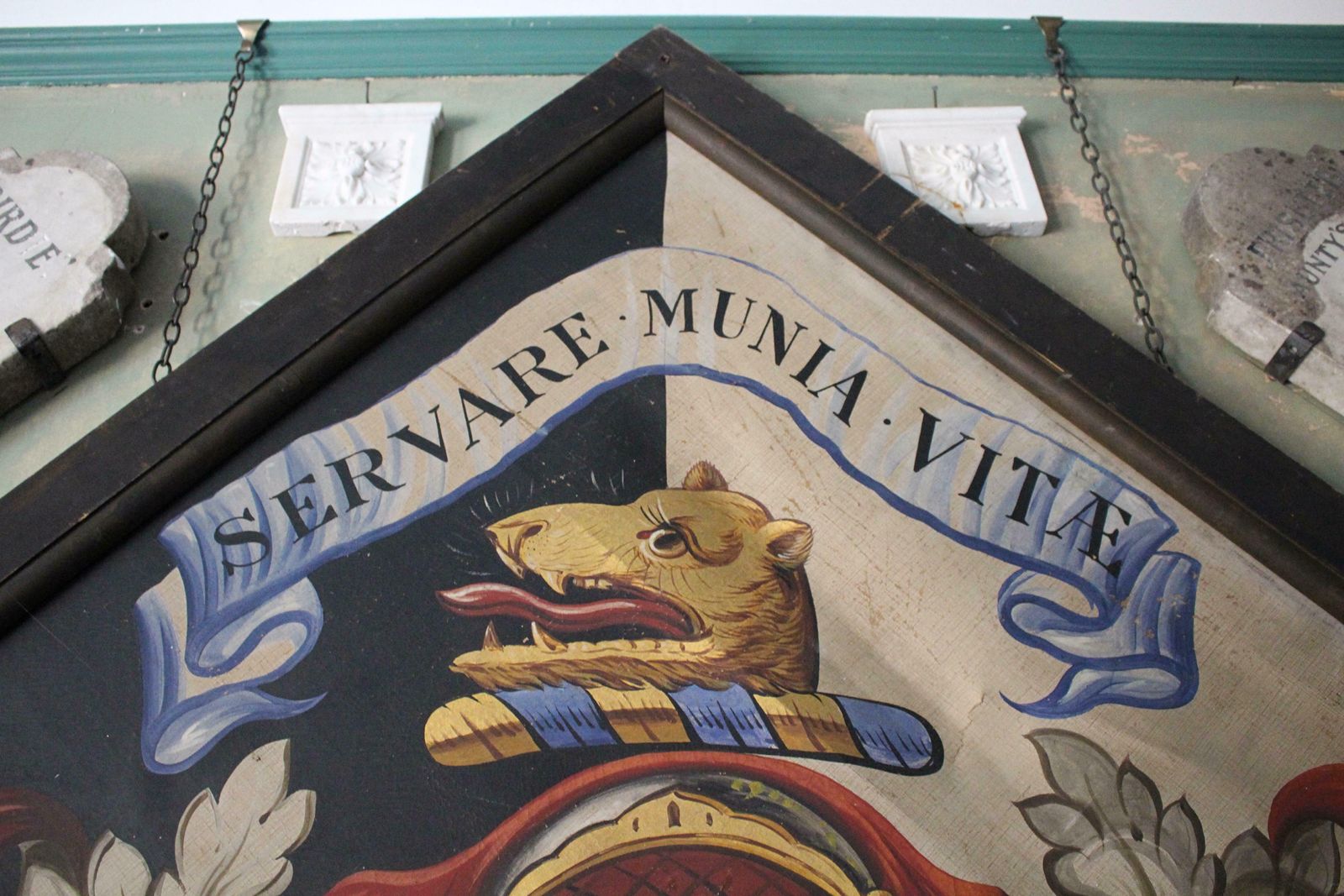 photo furniture 19th Century Funerary Funeral Hatchment Sir Henry Oglander Memento Mori Curio