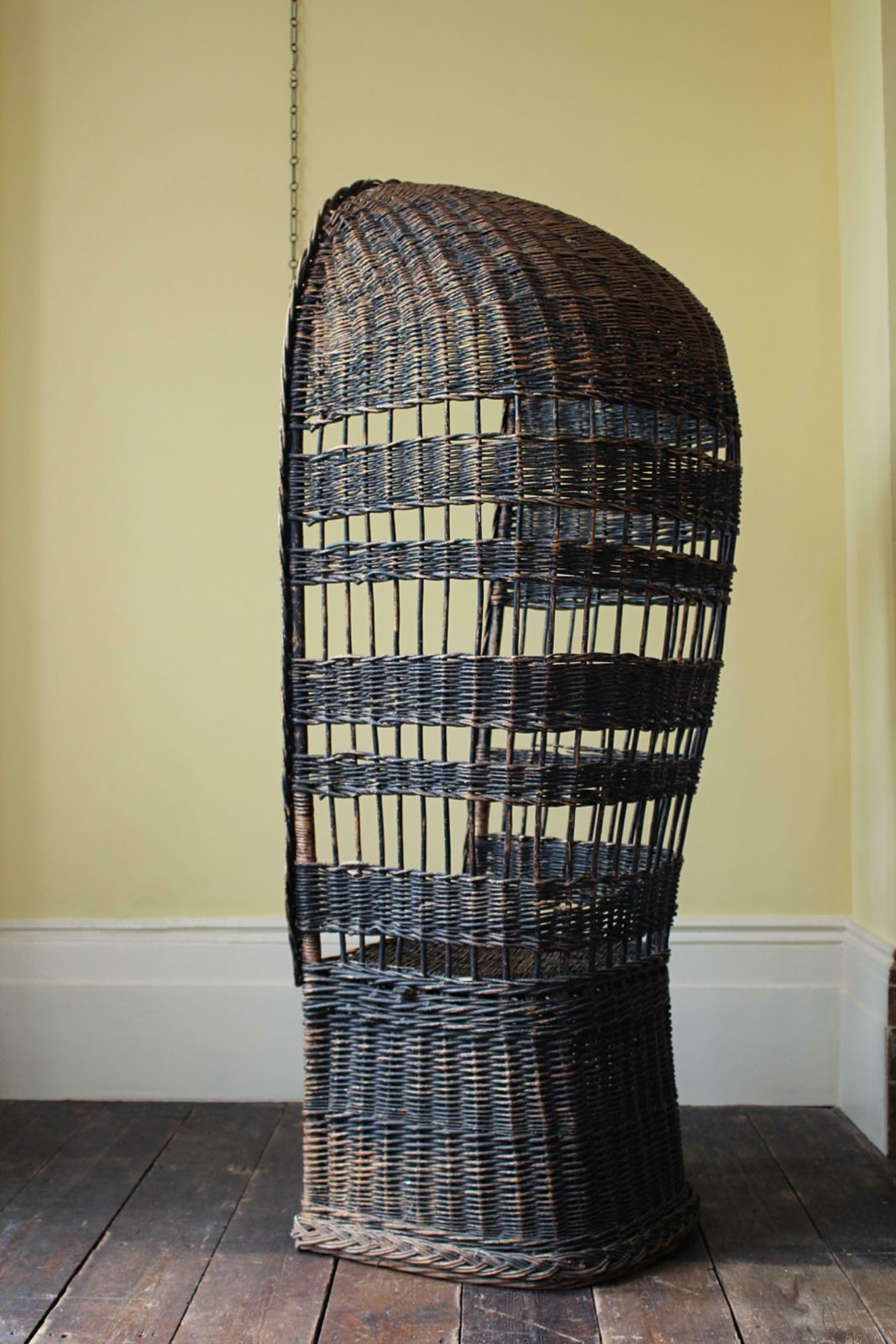 Garden Furniture Early 20th C Hooded Porters Wicker Willow Lawn Conservatory Chair Country House photo