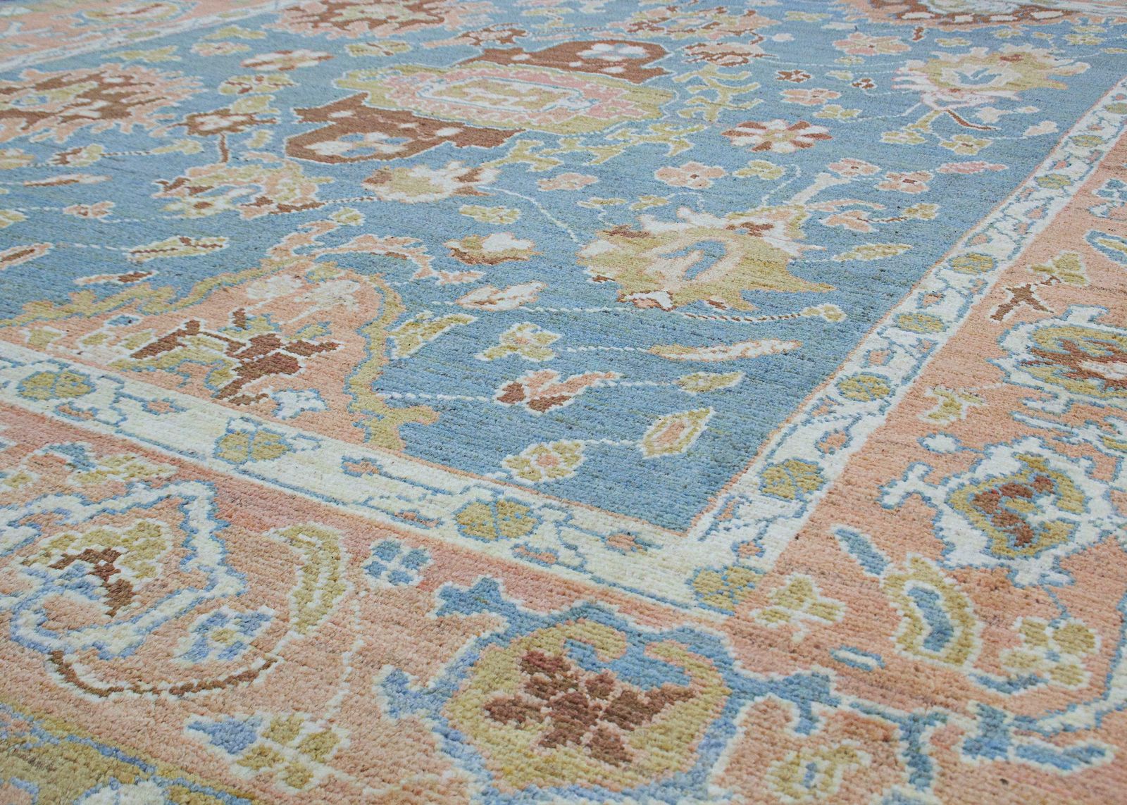 Antique Finished Ushak Carpet 374x265cm photo Textiles
