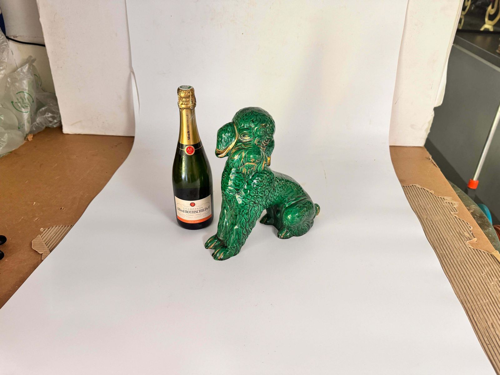 Sculpture Of  Poodle Dog Ceramic  From The 1970s With Hand Painted Details photo furniture