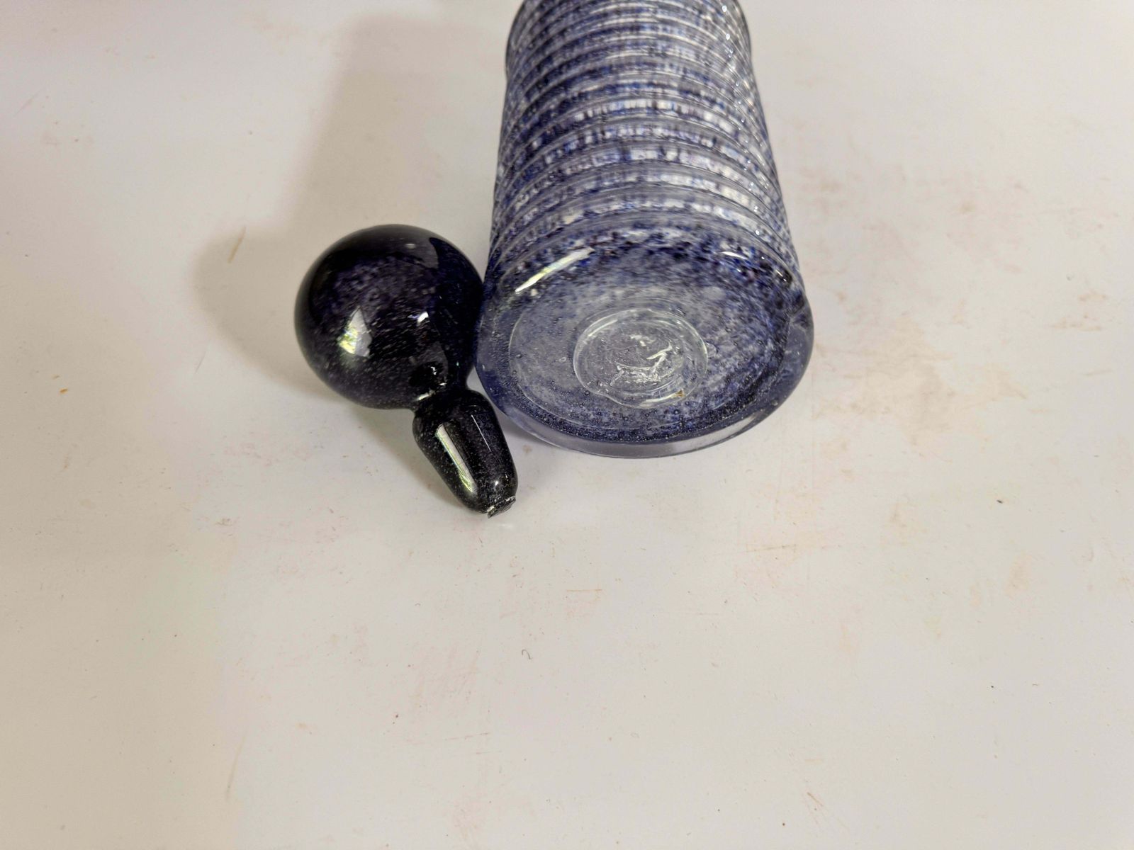 Biot  Art Glass Bootle Purple Color France 1960 photo Home Decor