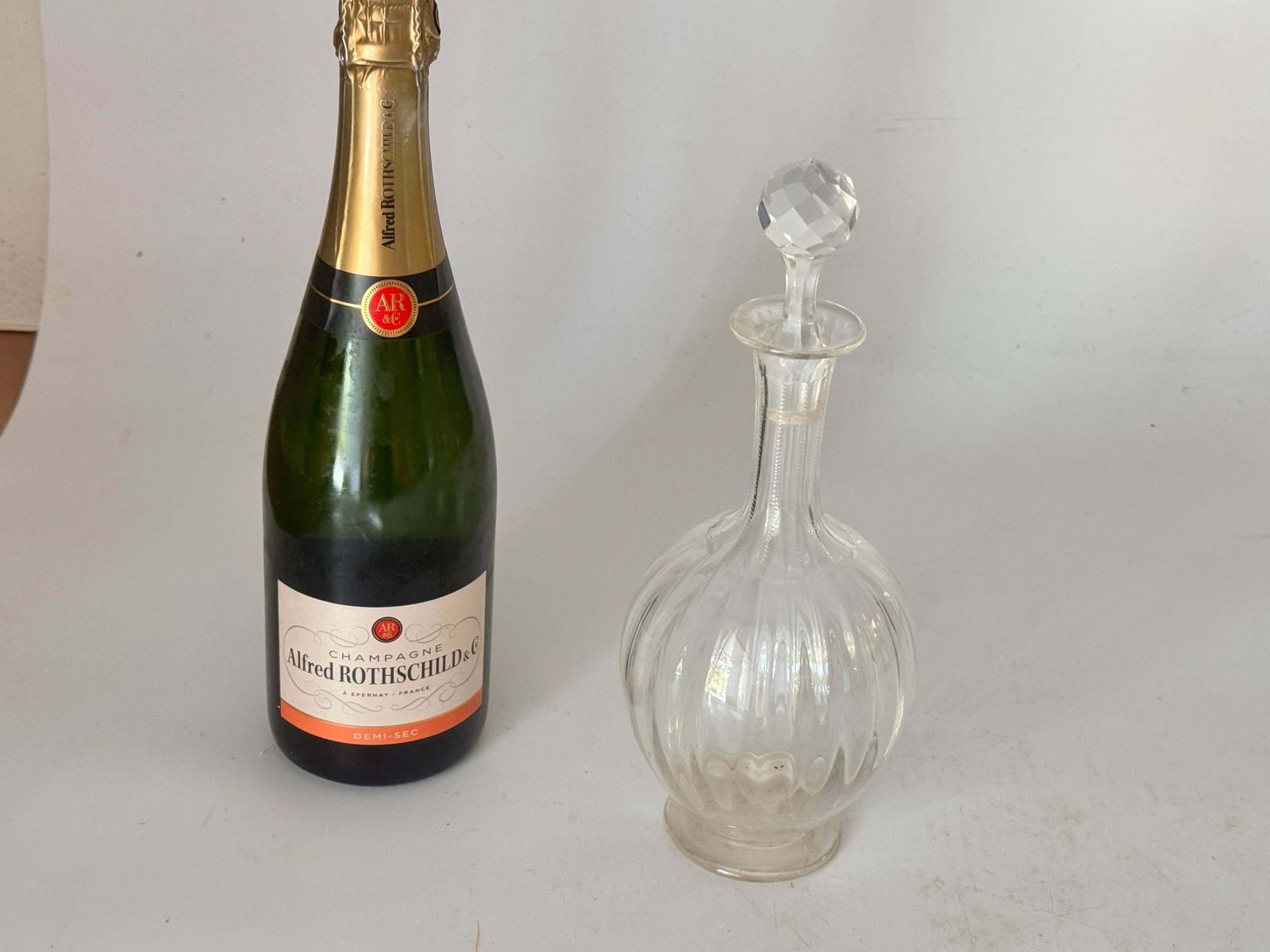 Baccarat Style Crystal Rond Perfection Decanter France 20th Century photo furniture