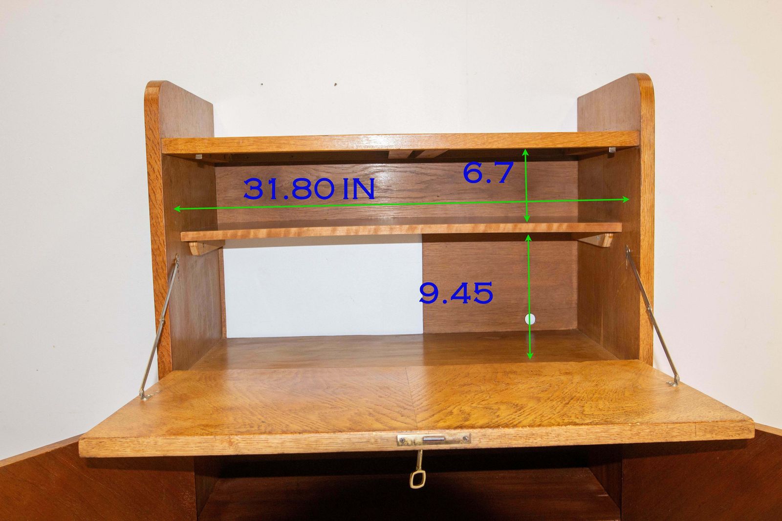 photo vinterior Mid Century Drop Leaf Oak Sideboard With Compass Leg