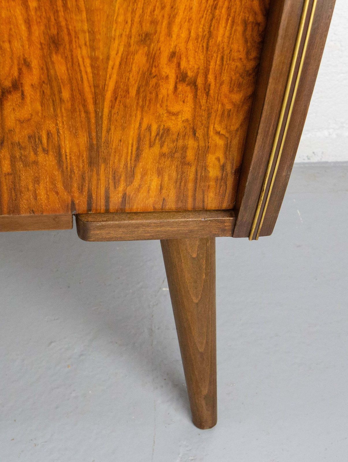 Bar Cocktail Cabinet, Walnut & Marble France, 20th Mid Century photo vintage