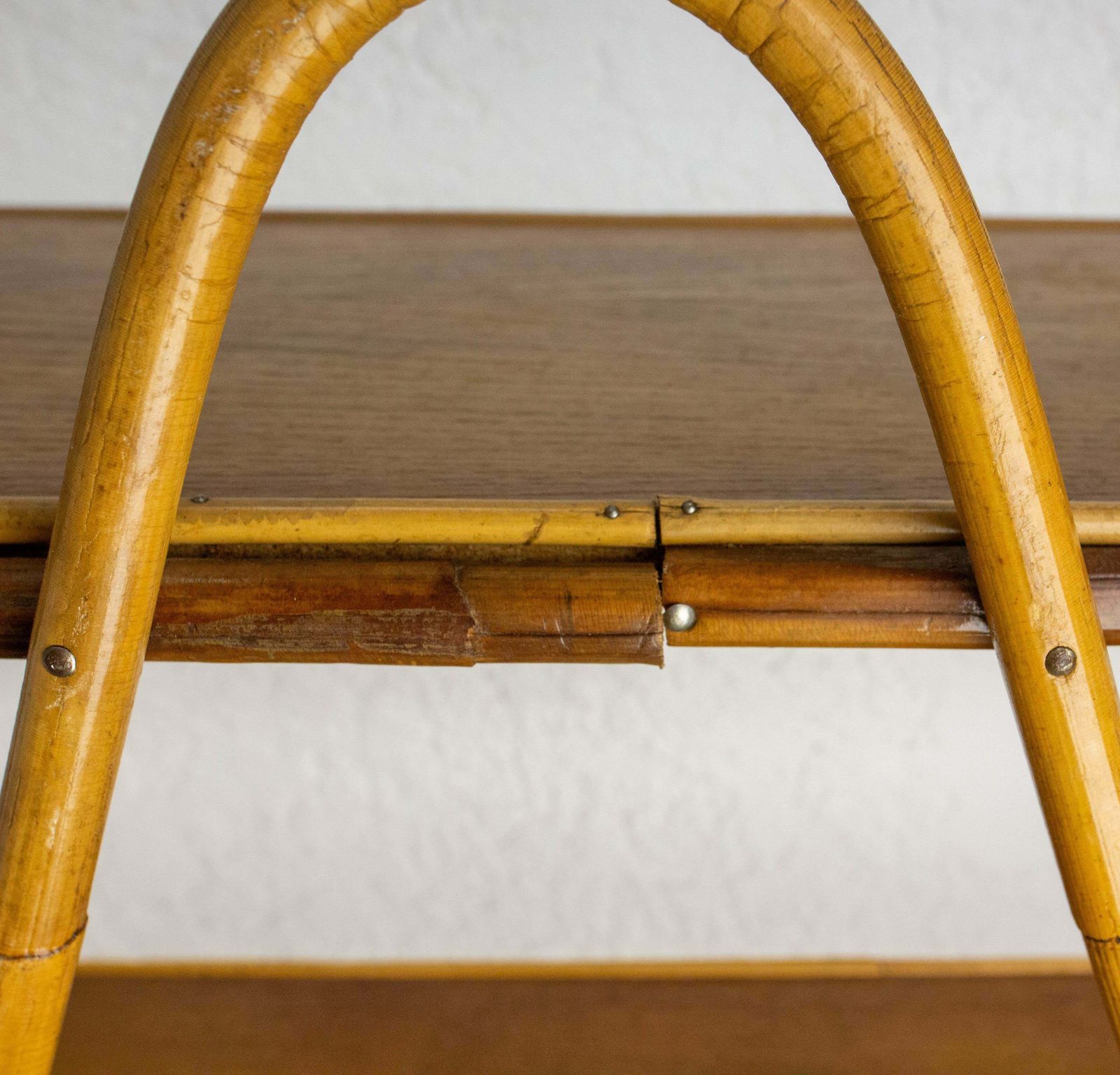 photo for sale Midcentury Wicker Shelves étagère French Bookcase