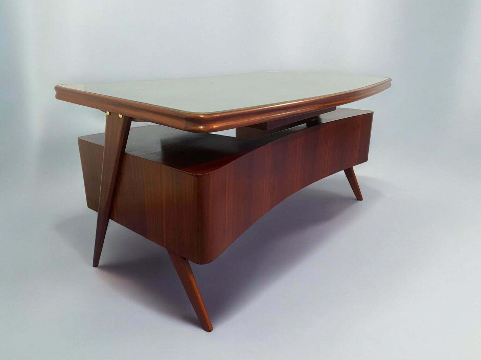 Italian Mid Century Executive Desk Designed By Vittorio Dassi In 1950s photo vintage