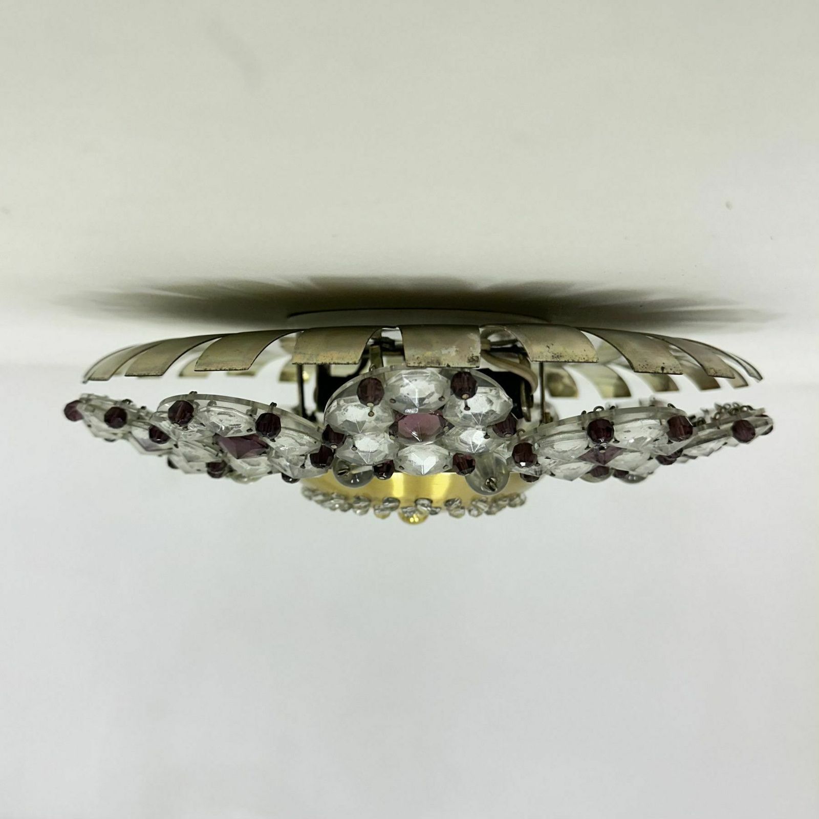photo buy Austrian Stejnar Crytal Flush Light , 1960s