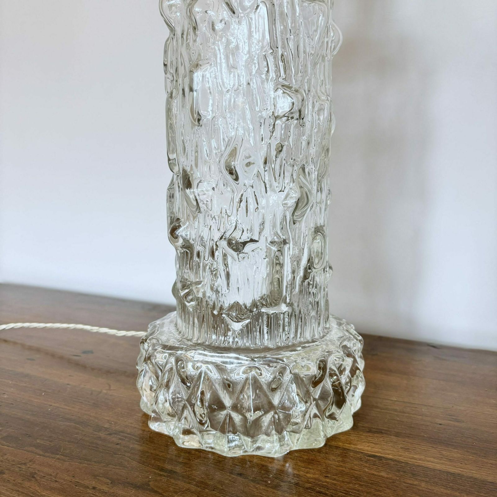 Mid Century Swedish Glass Table Lamp, Attributed To Henrik Blomqvist For Stilarmatur Tranås photo vintage