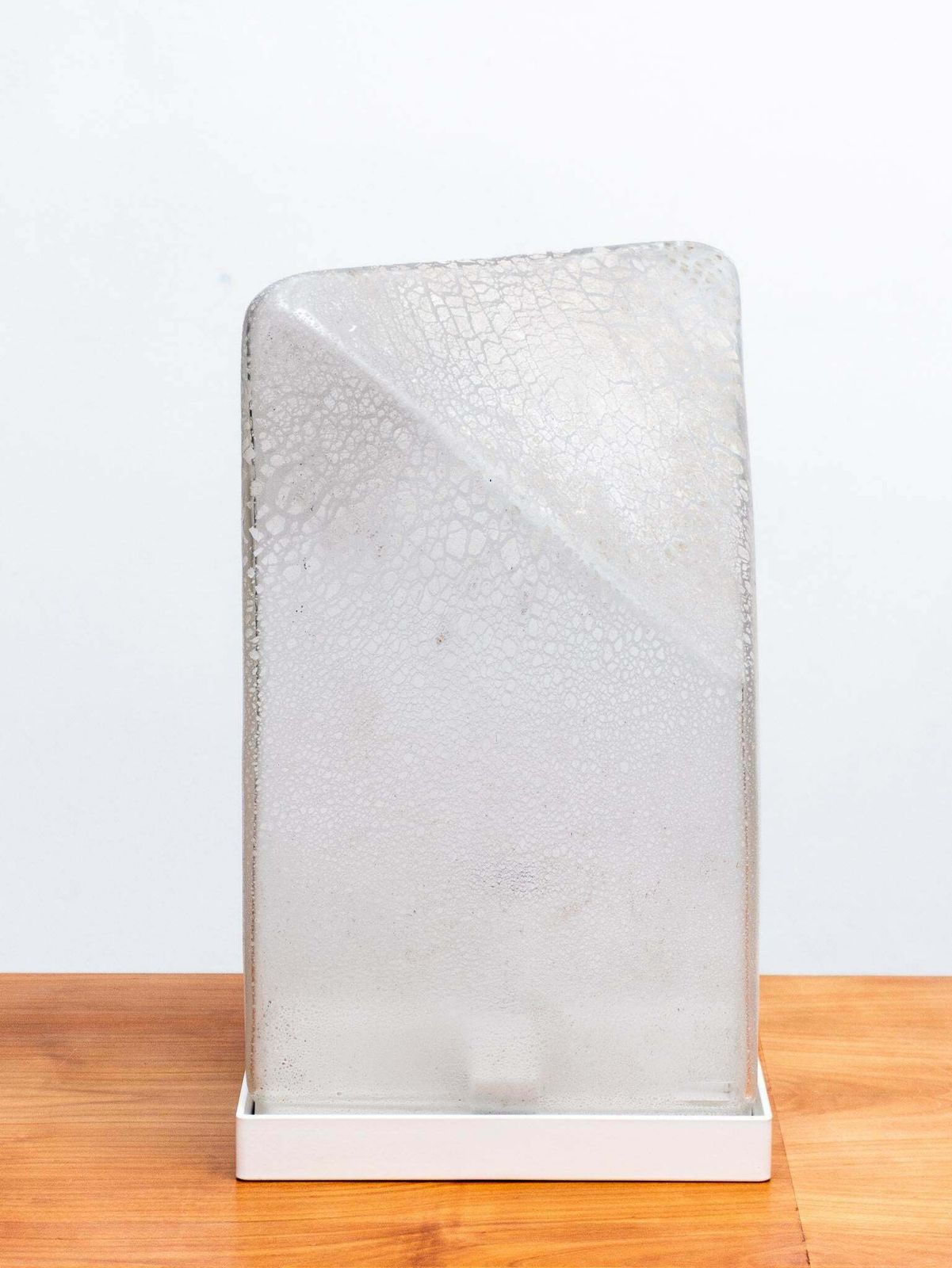 Alfredo Barbini Table Lamp Murano Hand Blown Glass In Scavo Geometric Design photo 2994.0