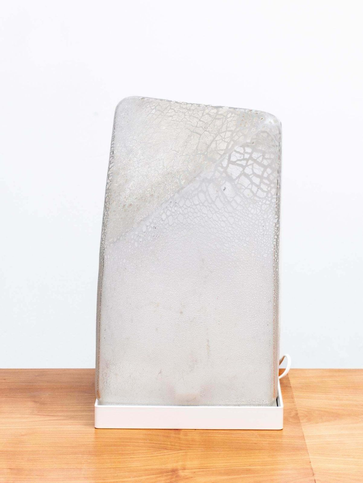 Alfredo Barbini Table Lamp Murano Hand Blown Glass In Scavo Geometric Design photo buy