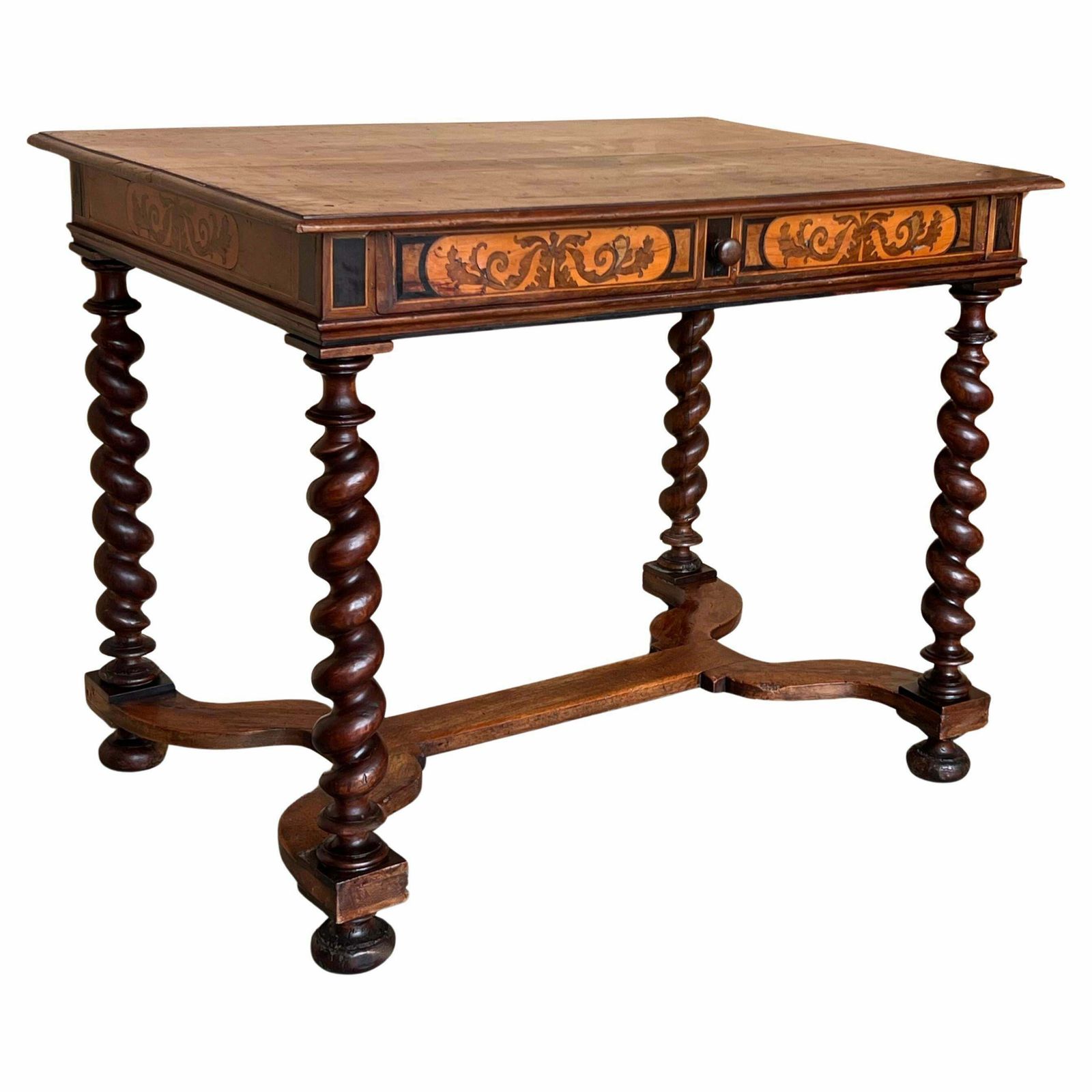 Table d'appoint anglaise Charles II en placage d'olivier façon huître, vers 1780
