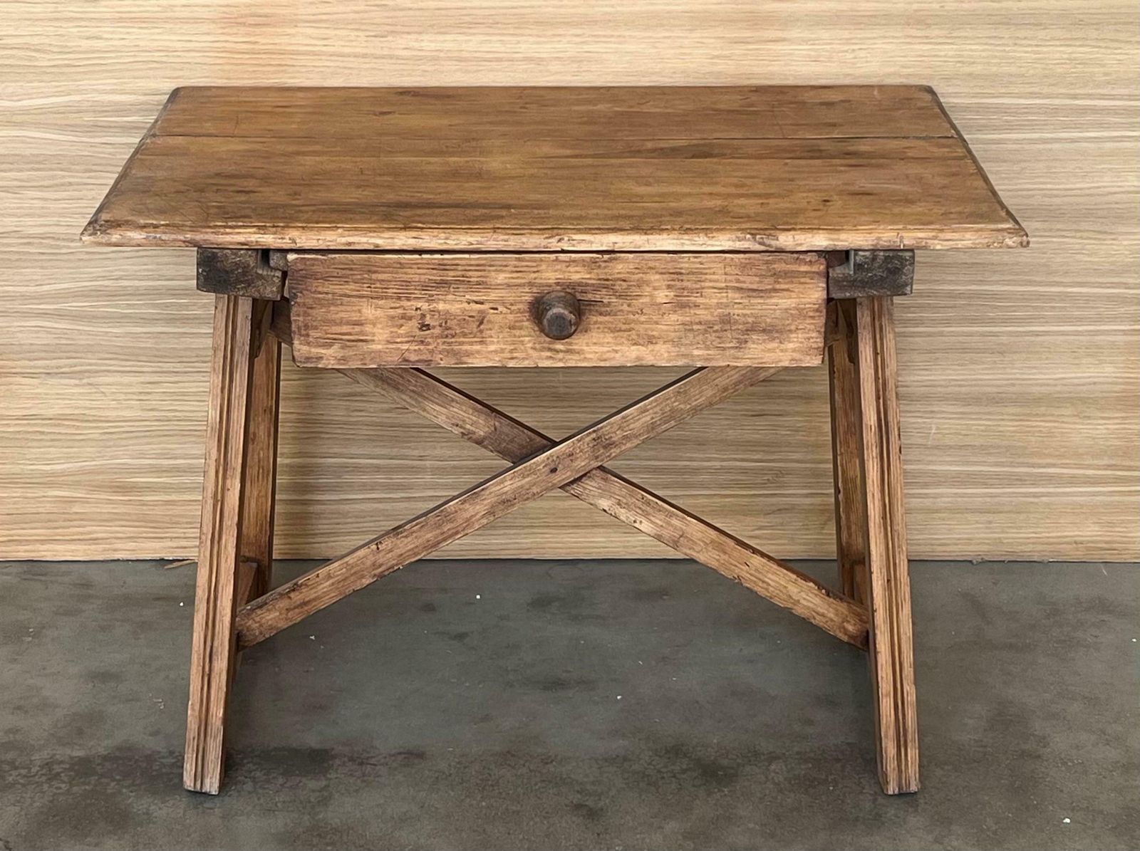Early 20th Century French Oak Worktable Table With One Drawer, 1920s photo Furniture