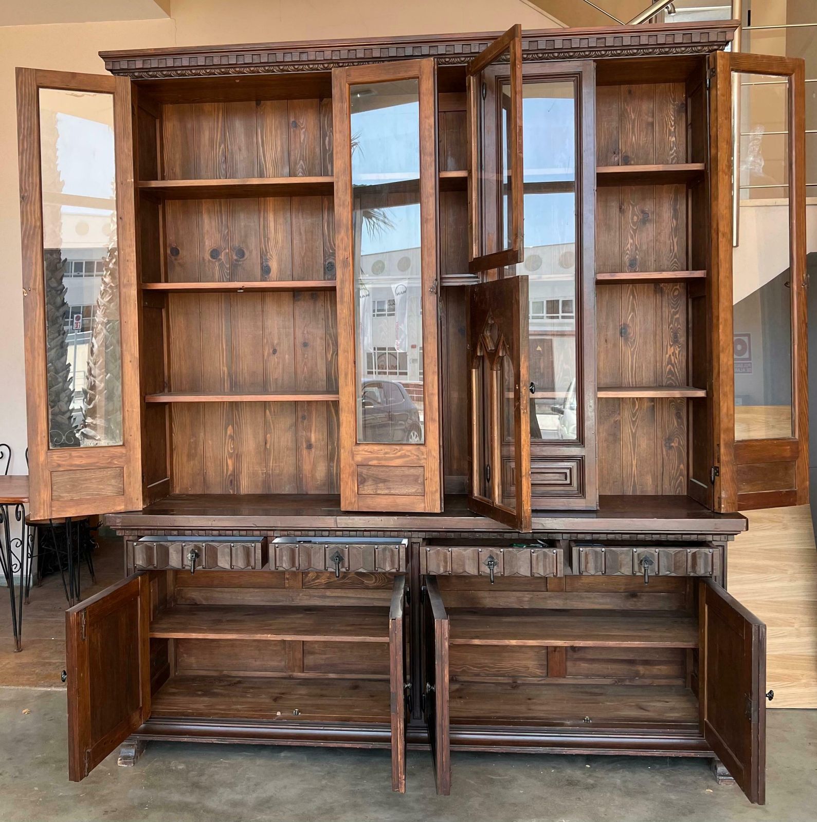 Grande bibliothèque d'époque Empire, France, XIXe siècle photo vintage