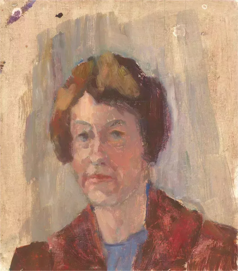 Barbara Doyle (B.1917)   Contemporary Oil, Austere Portrait
