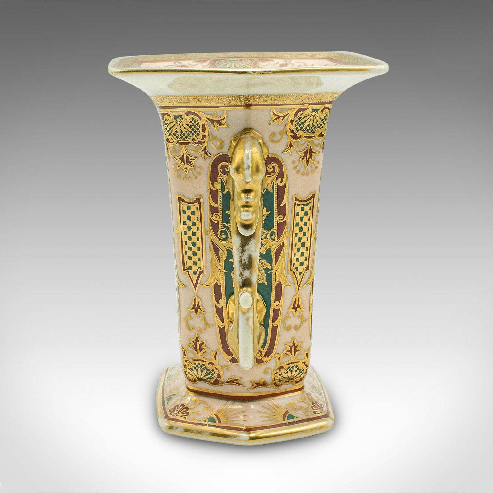 Antique Display Vase, Japanese, Ornate Ceramic, Flower Sleeve, Noritake, C.1920 photo 595.0