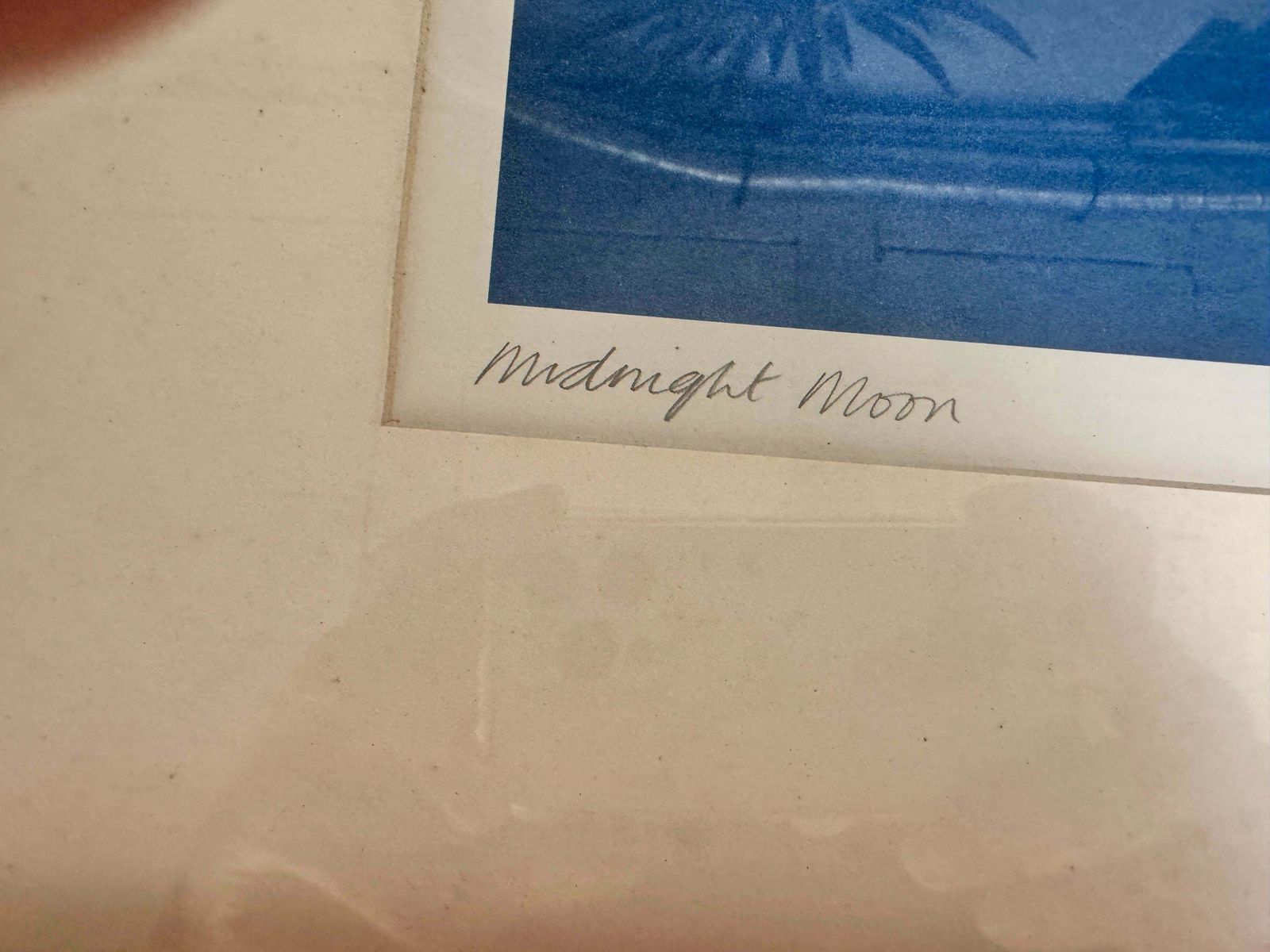 Amaina Print "Midnight Moon", Blue Color Signed And Titled Blue Color USA