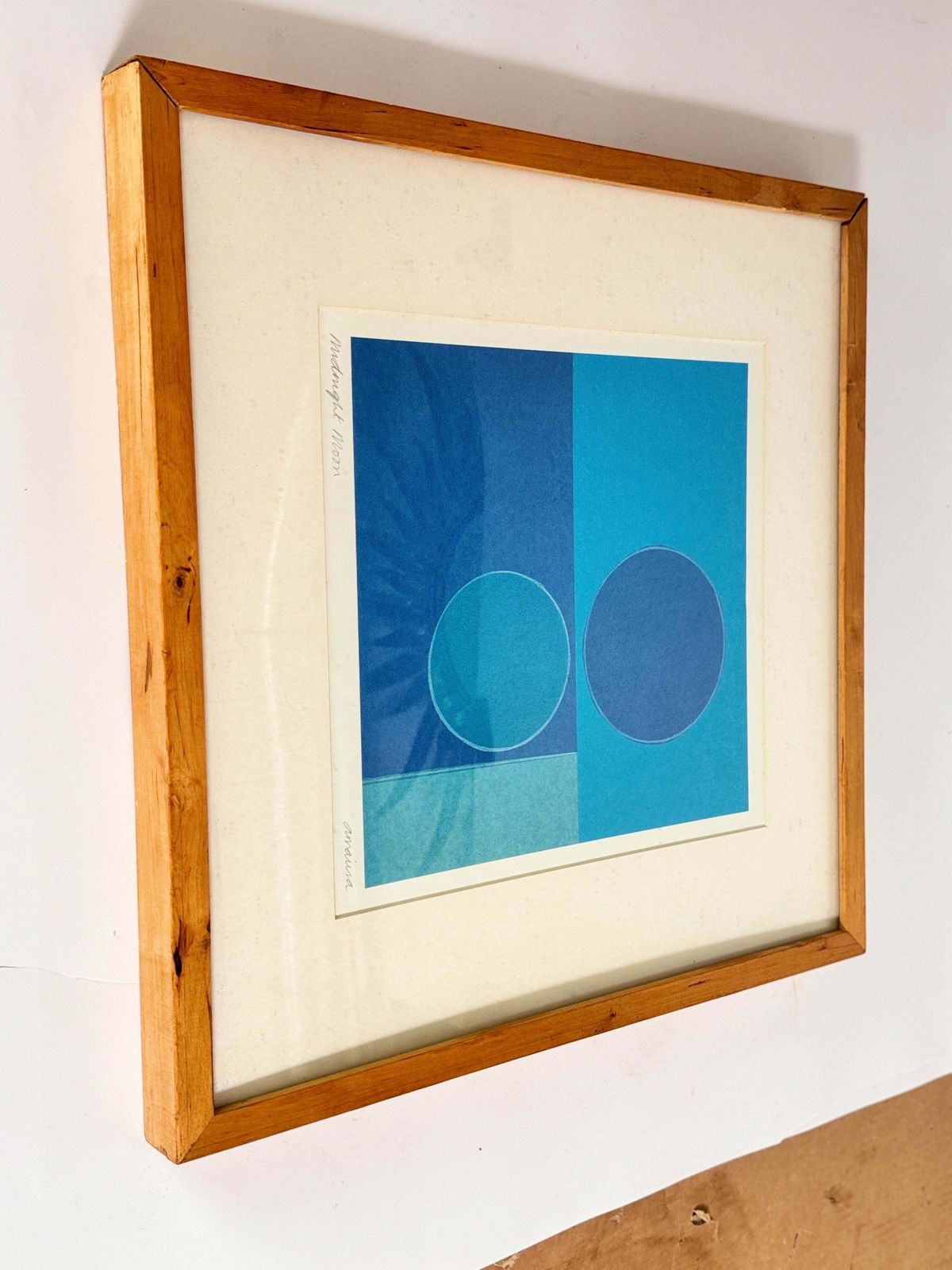 Amaina Print "Midnight Moon", Blue Color Signed And Titled Blue Color USA photo Art