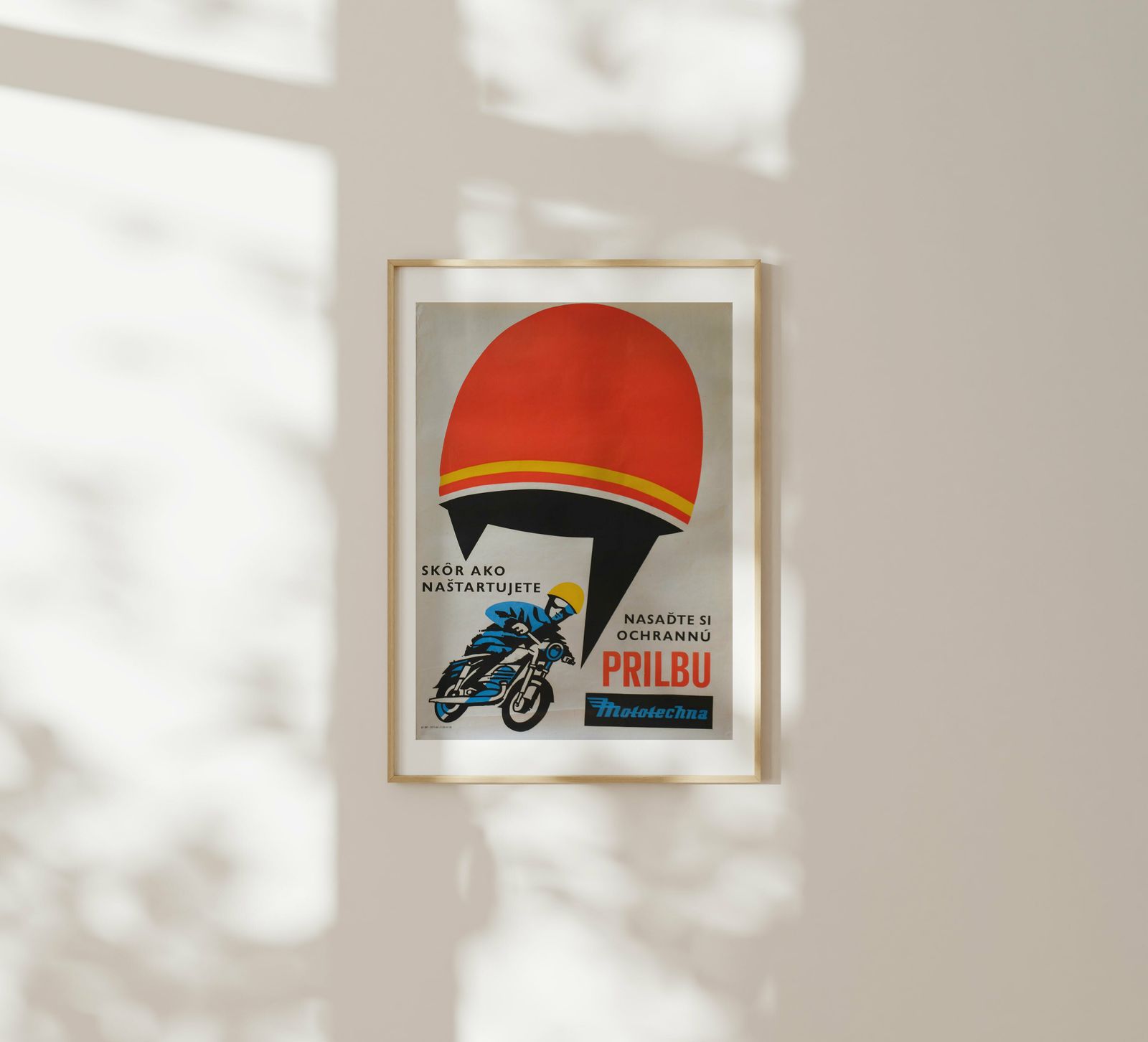 Before You Start, Put On Your Helmet For Protection   Original Czech Republic Poster | 1964 photo furniture