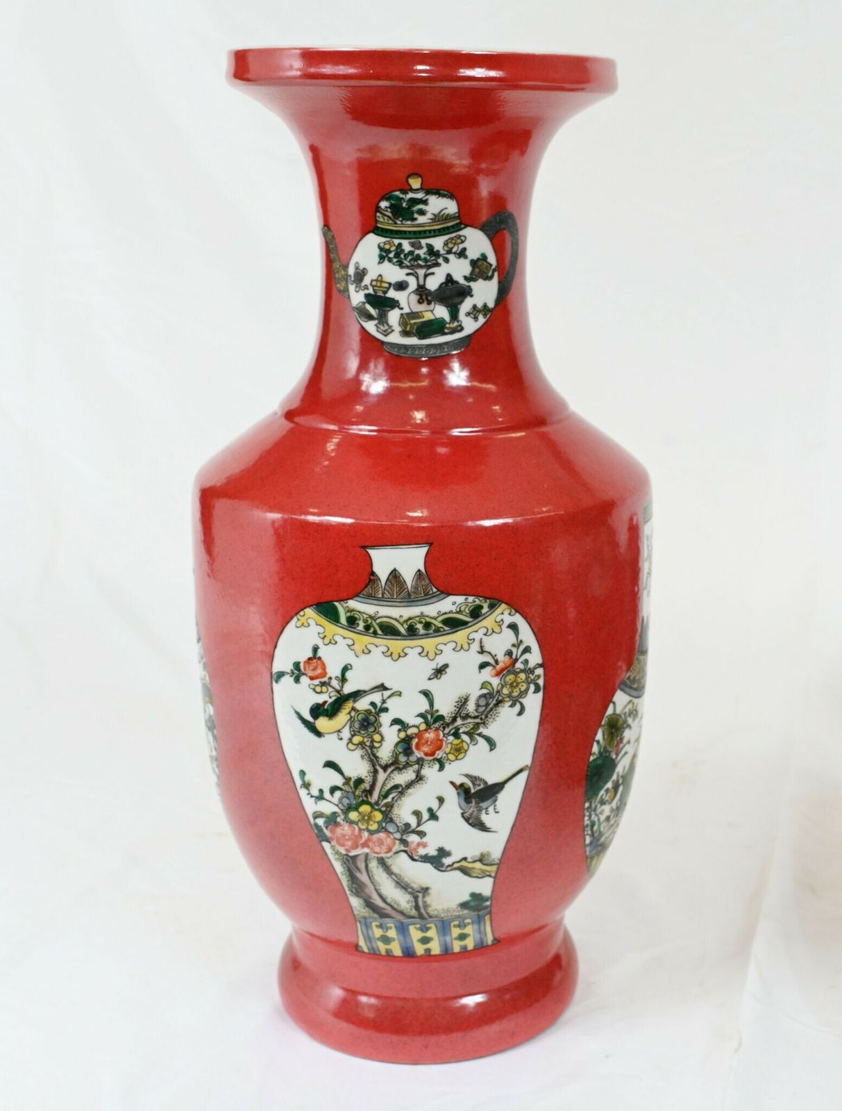 Pair Chinese Qing Porcelain Urns Vases Ceramic China photo vinterior