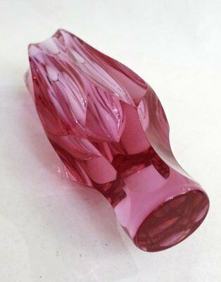 Small Faceted Vase Cut In Purple Pink Glass, 1960s photo 190.0
