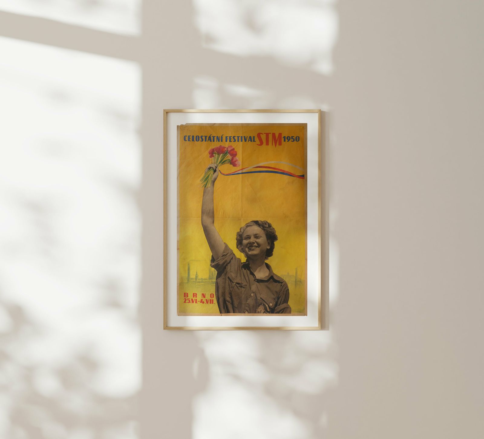 National Stm Festival 1950   Original Czech Republic Poster | 1950 photo furniture