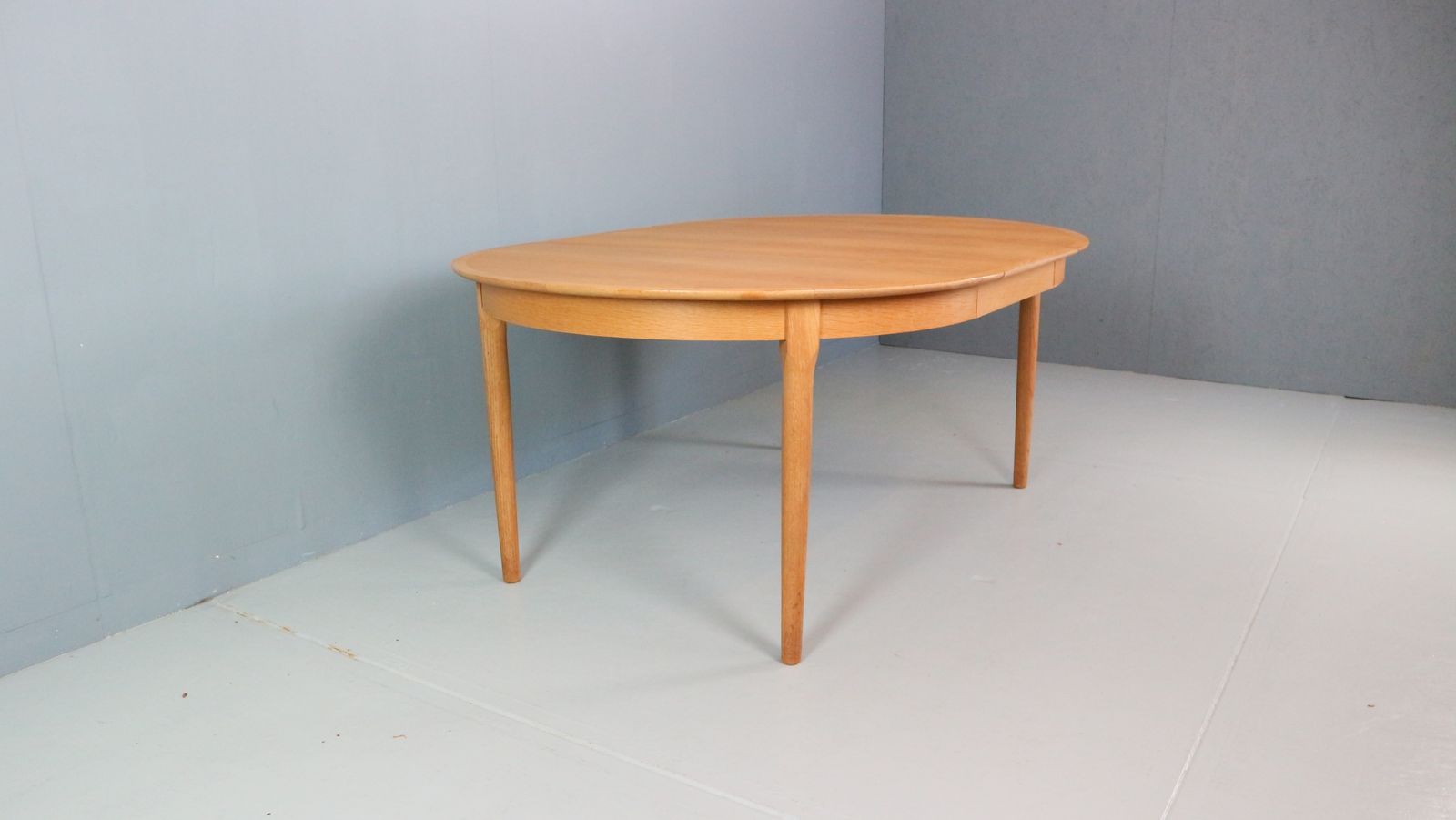 Danish Oak Round Extendable Dining Table By Rosengaarden 1960 Denmark photo Furniture