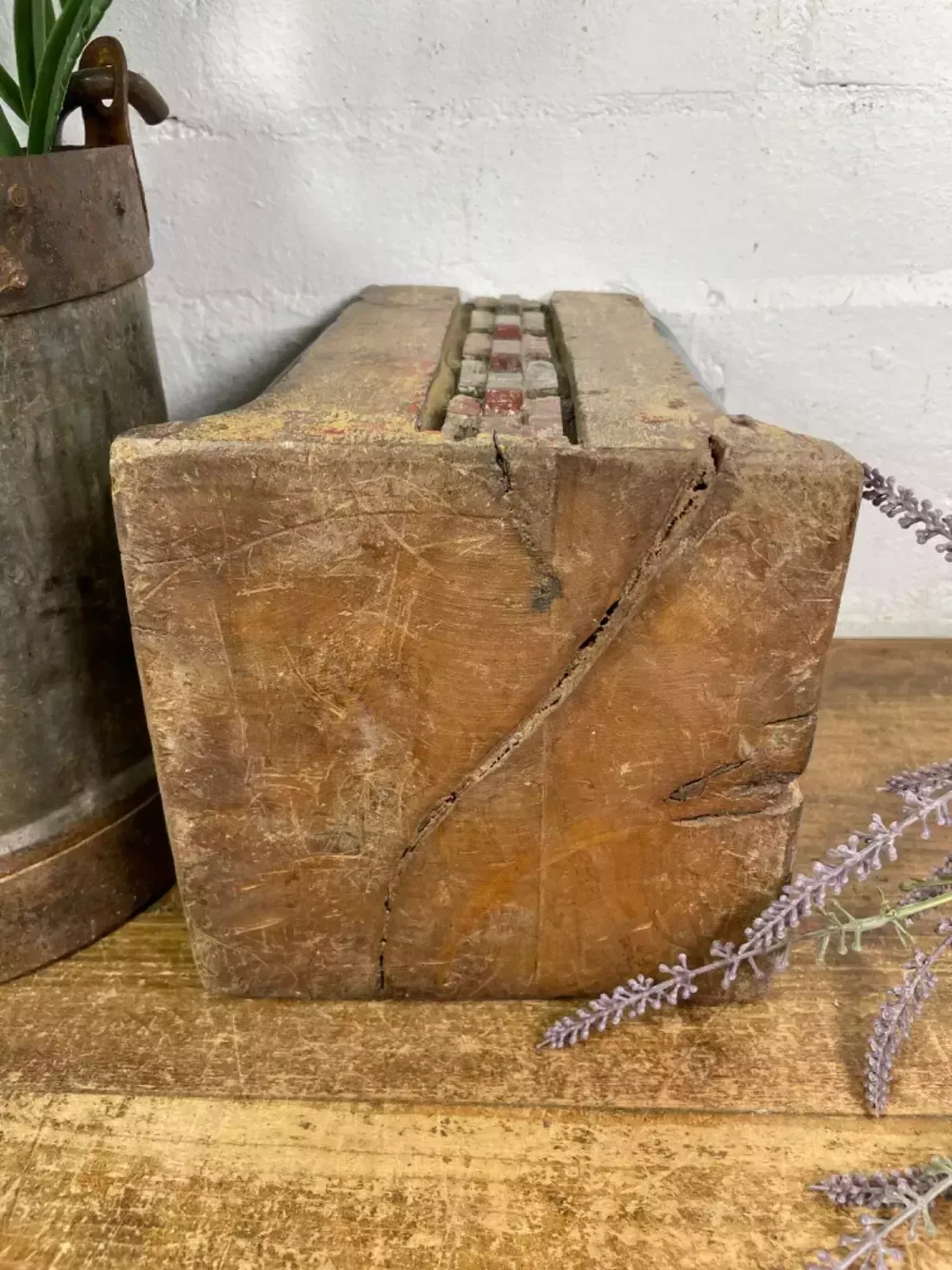 photo for sale Vintage Reclaimed Hand Carved Indian Wooden Pillar Base Candle Holder Plinth