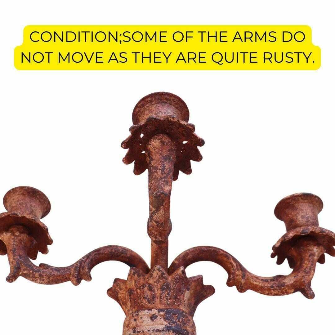 Empire Style French Cast Iron Wall Candle Sconces With 3 Arms Pair. Distressed Wall Sconces photo buy