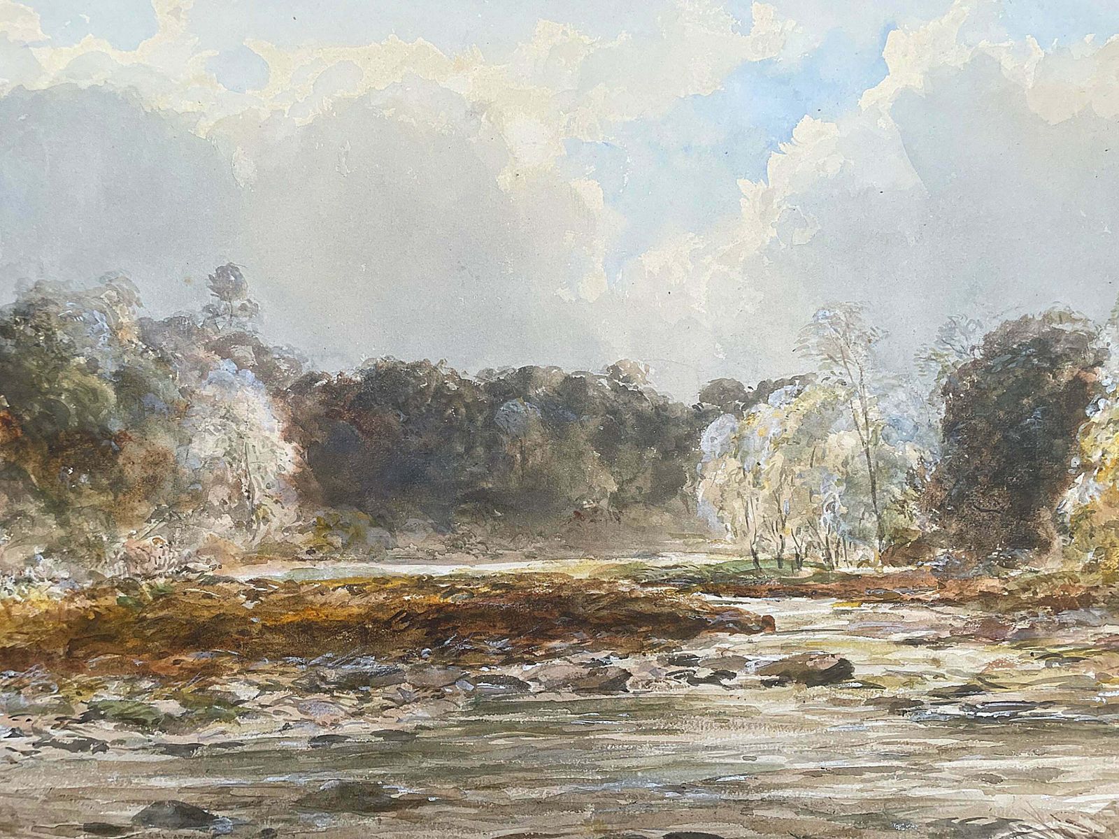 Fine C19th Victorian Watercolour   The River Stour   By Edmund Morison Wimperis 1896 photo Art