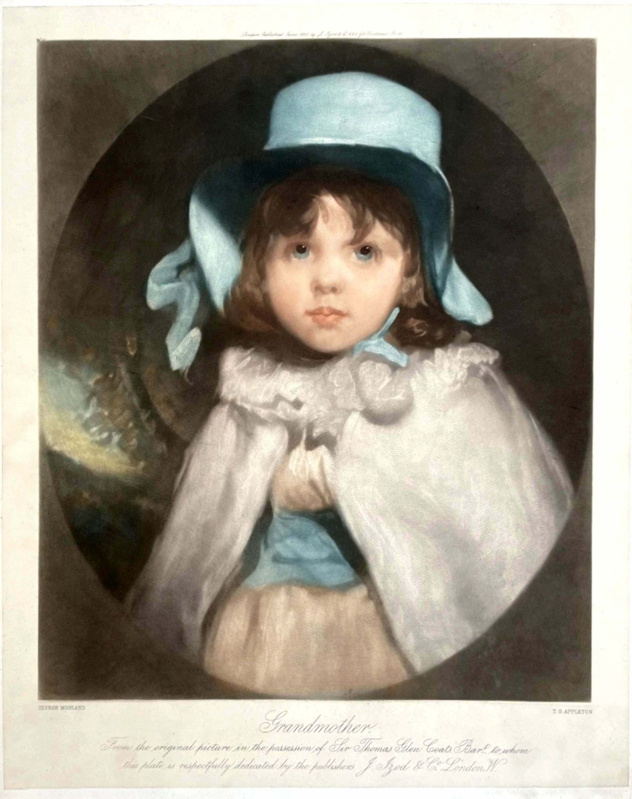 Superb Rare C19th Victorian Coloured Mezzotint "Grandmother" 1894 By T.G.Appleton (1854 1924) Aft. George Morland photo furniture
