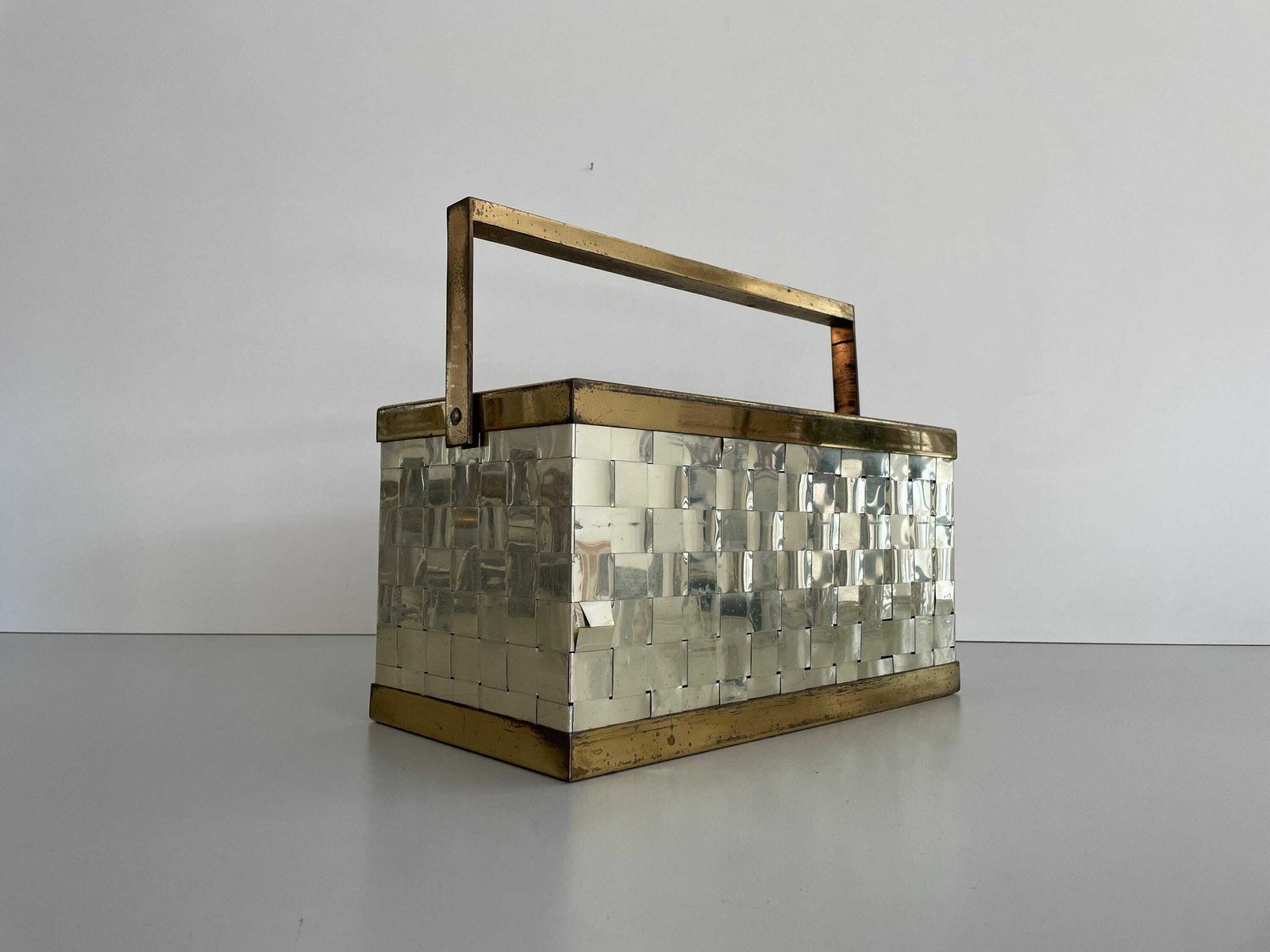 Mid Century Modern Italian Magazine Rack In Chrome And Brass, 1970s, Italy photo Home Decor