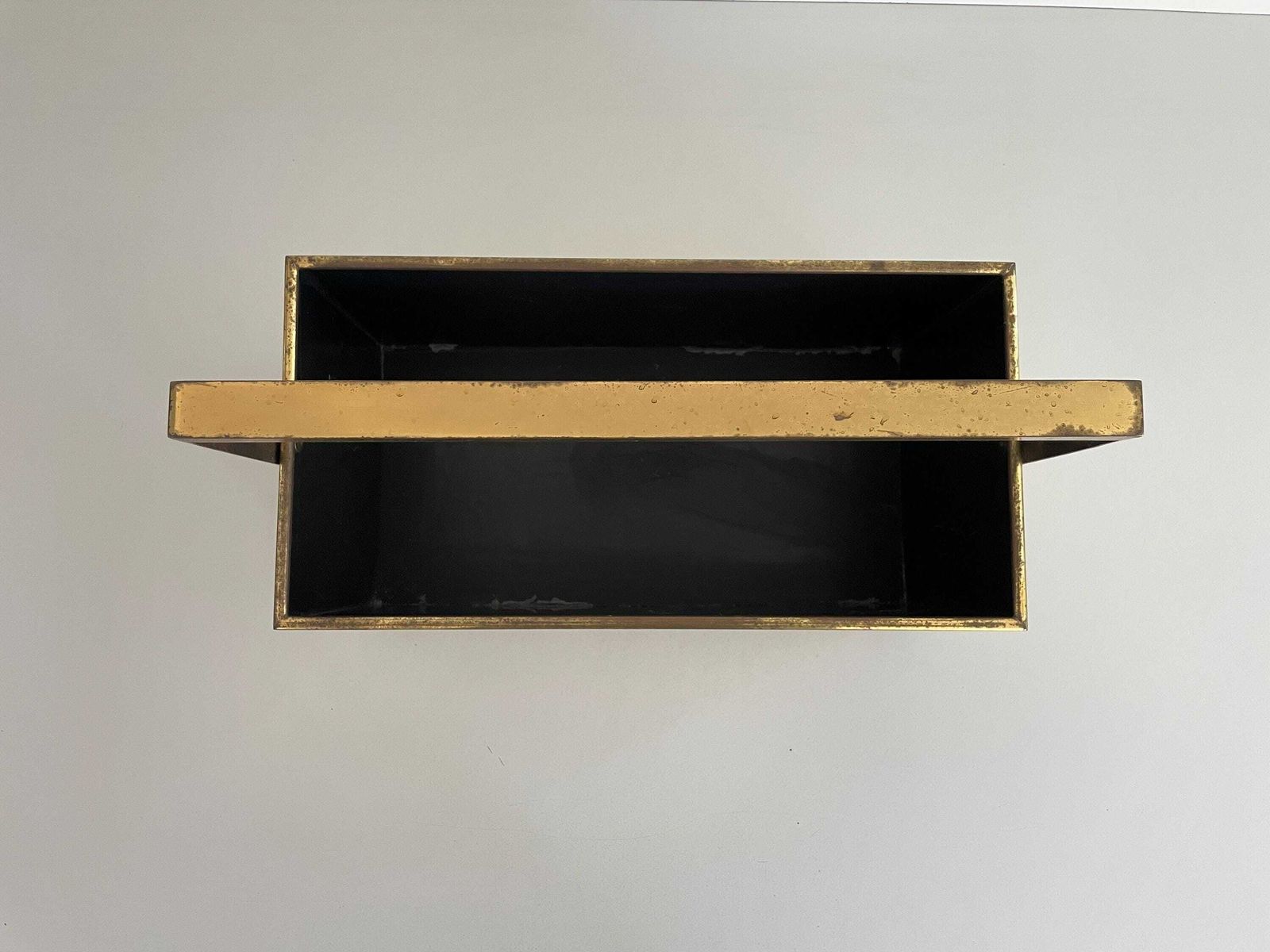 photo furniture Mid Century Modern Italian Magazine Rack In Chrome And Brass, 1970s, Italy