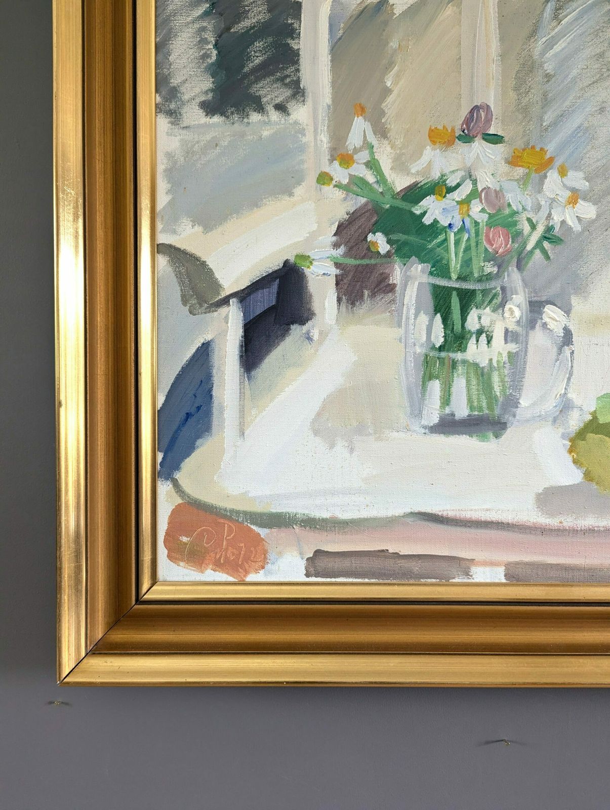 Still Life With White Chair Oil Painting photo vinterior