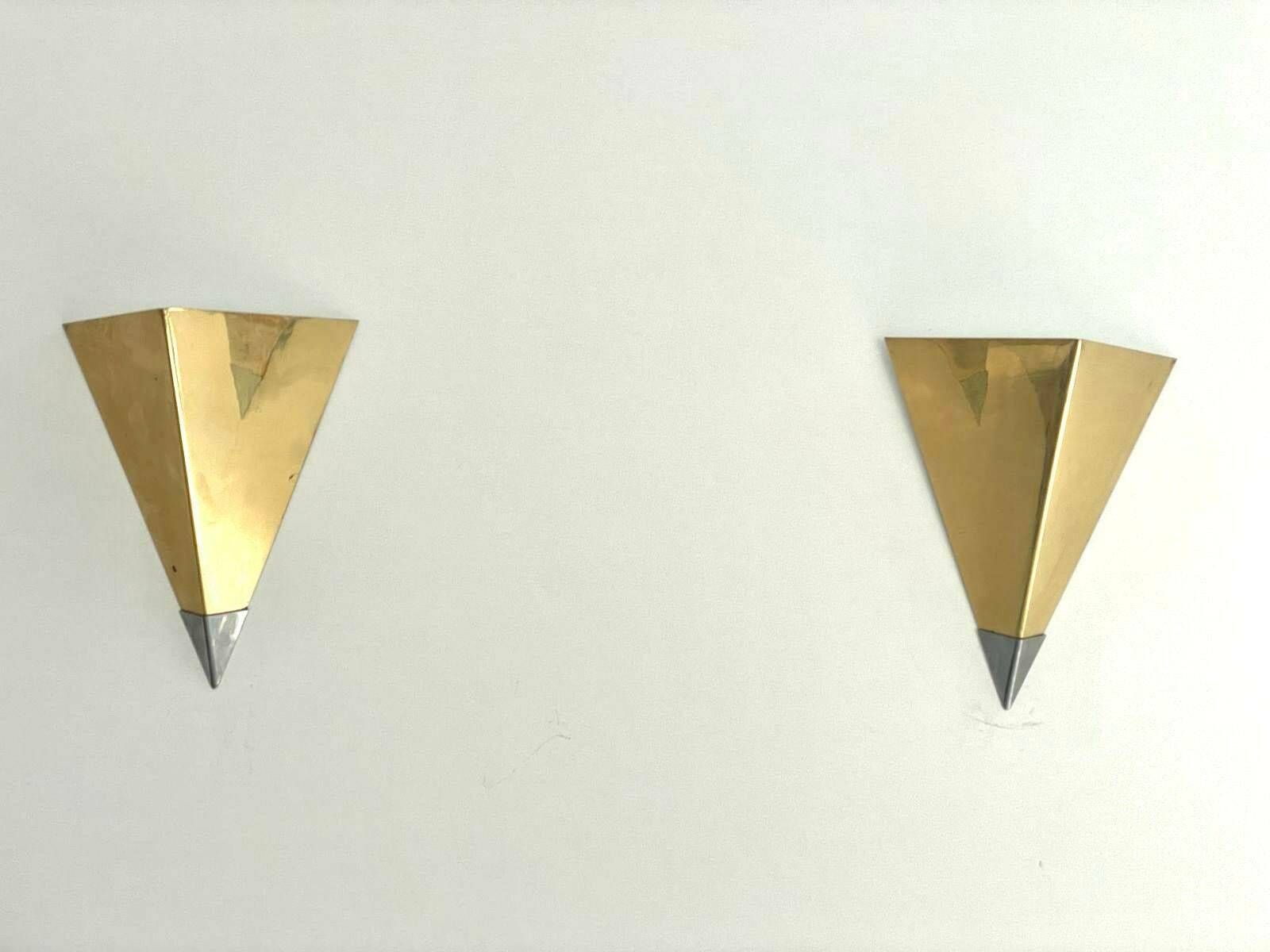 Luxurious Pair Of Gold Sconces By Art Line, 1980s, Germany photo Lighting