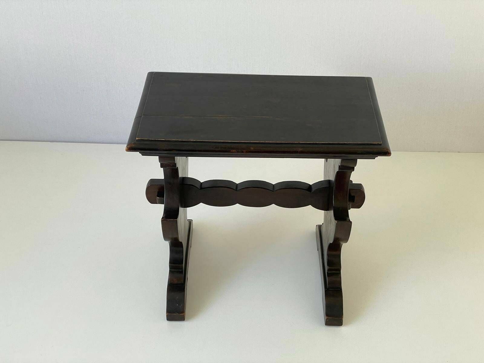 Italian Craft Mahogany Trestle Leg Table photo furniture