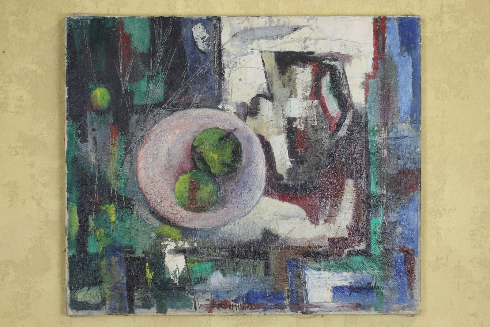 Gino Milani Oil Painting Abstract Still Life