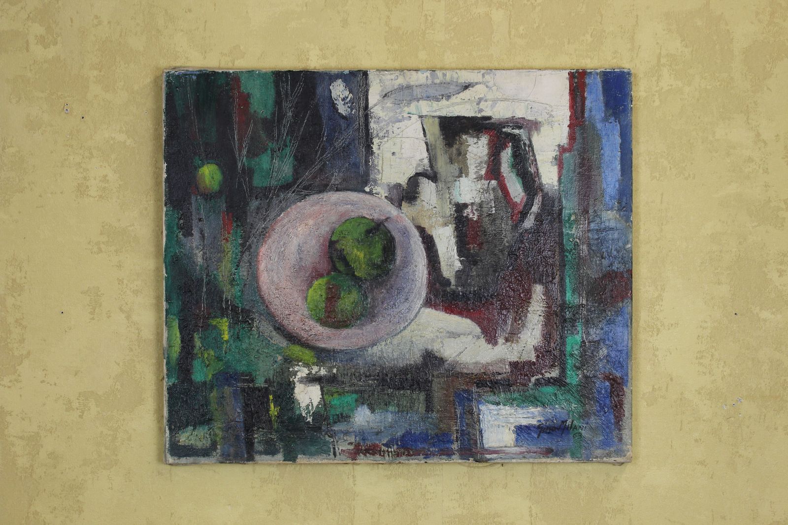 Gino Milani Oil Painting Abstract Still Life photo furniture