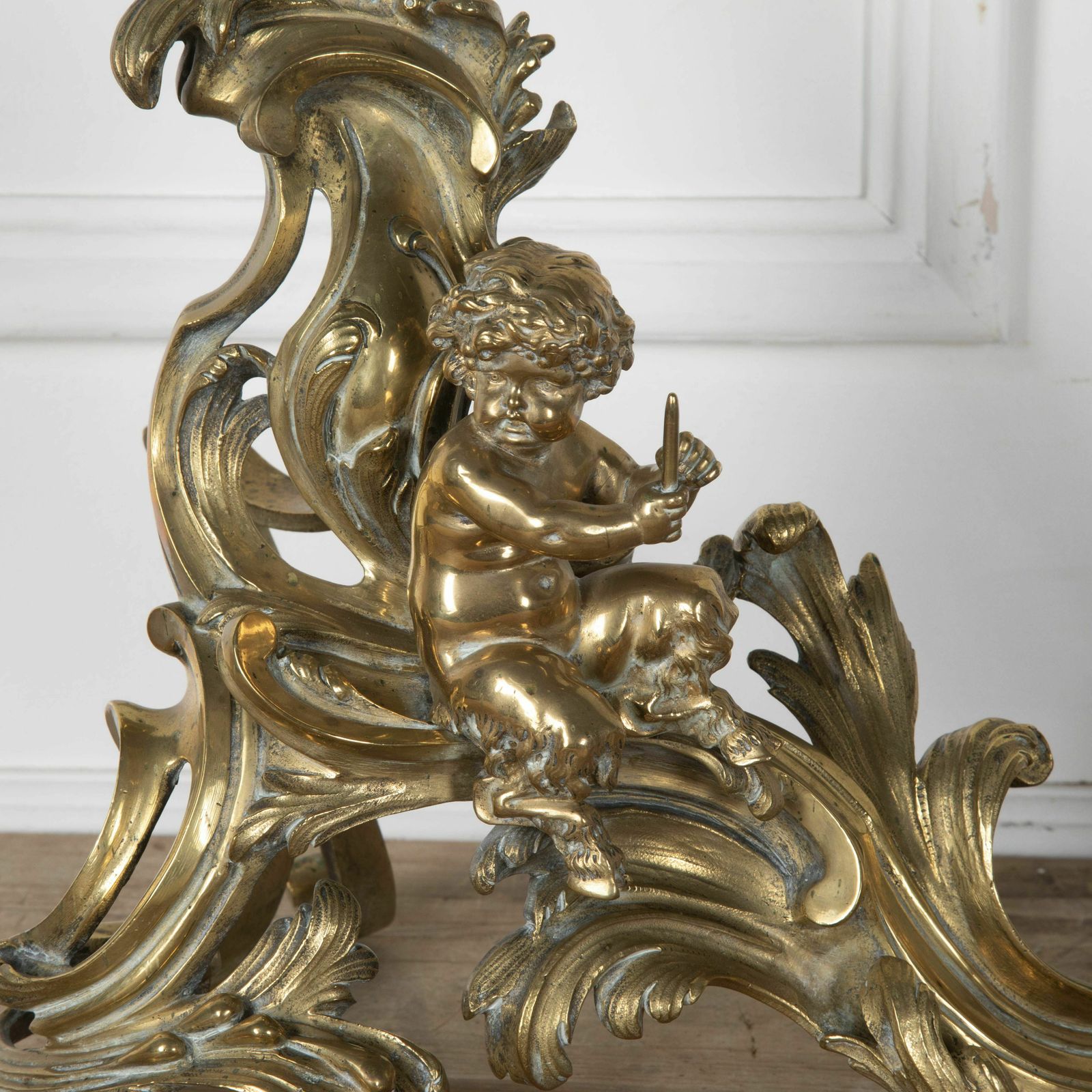 Late 19th Century Pair Of Gilded Fire Dogs photo furniture