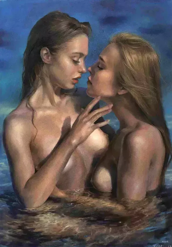 Kirillova Julia, Nude Pastel Painting, 21st Century. photo for sale
