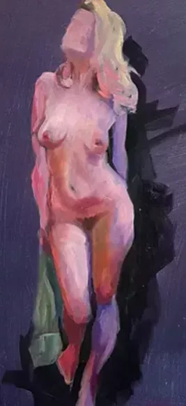 Jung Axel, Nude Painting, Oil On Canvas, 21st Century photo furniture