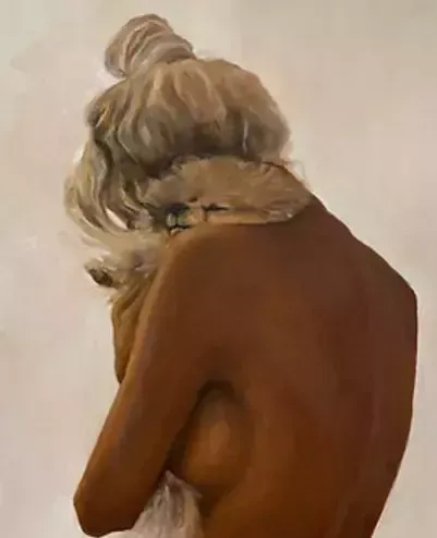 Meryem Tayganskaya, Nude Painting, Oil On Canvas, 21st Century photo furniture