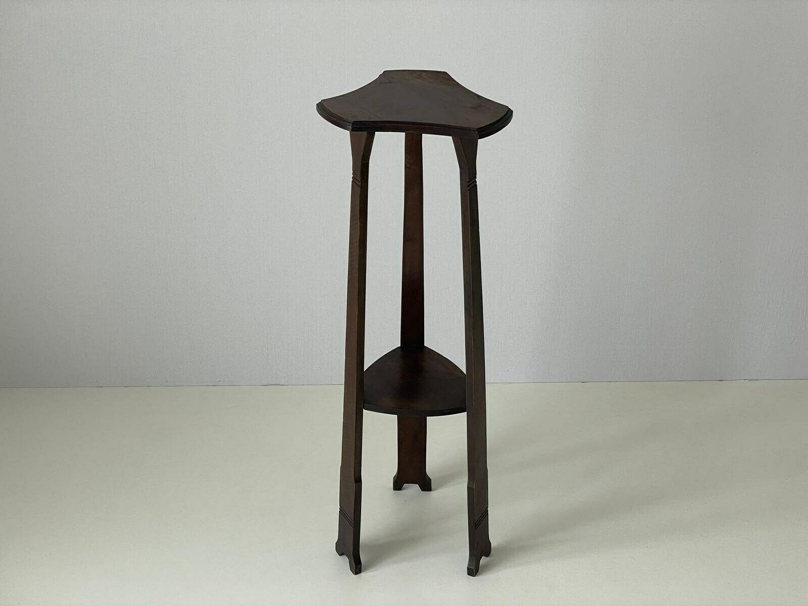 Triangle Top Wood Flower Or Sculpture Stand, 1960s, Germany