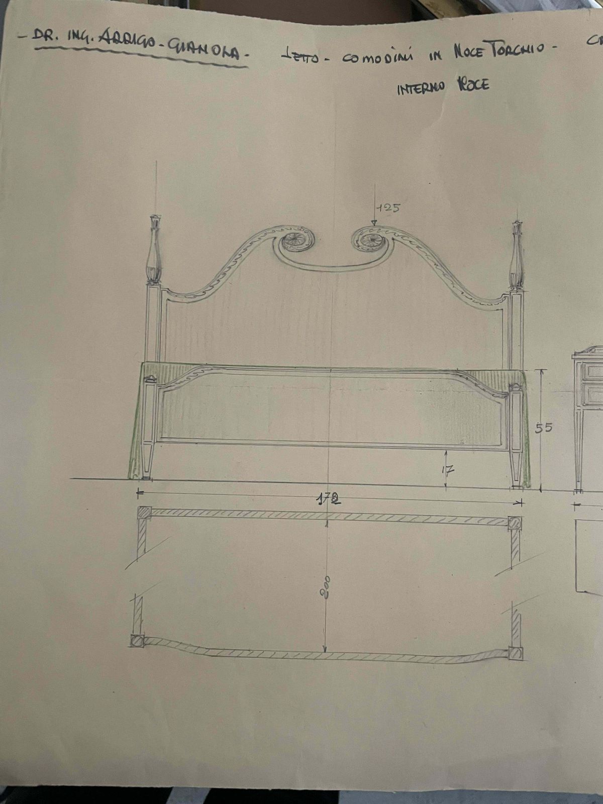 photo buy Paolo Buffa Attributed To Fine Double Bed Frame In Wood