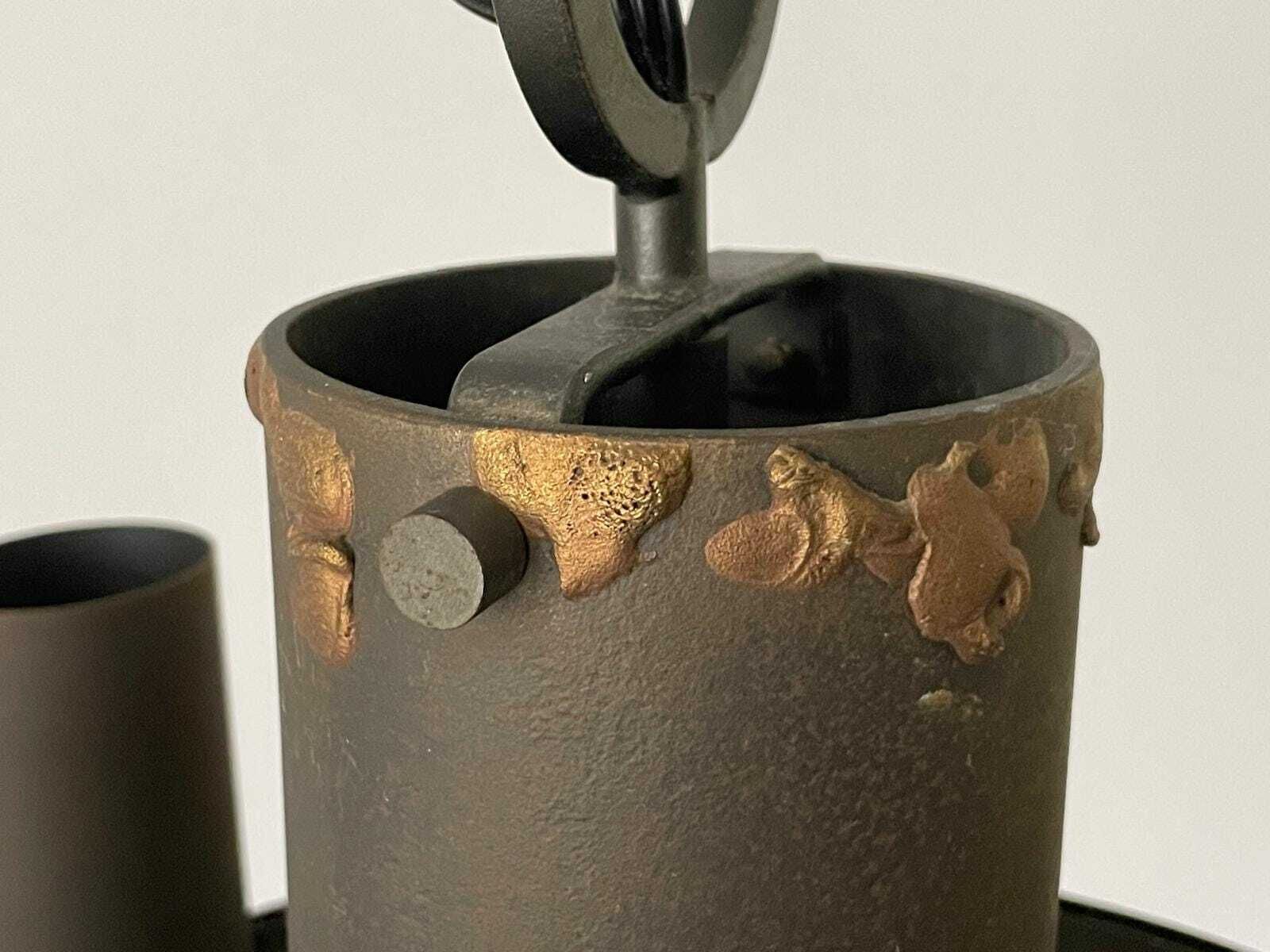 photo furniture Cylindrical Brutalist Design Hanging Lamp With Chain Hanger, 1960s, Germany