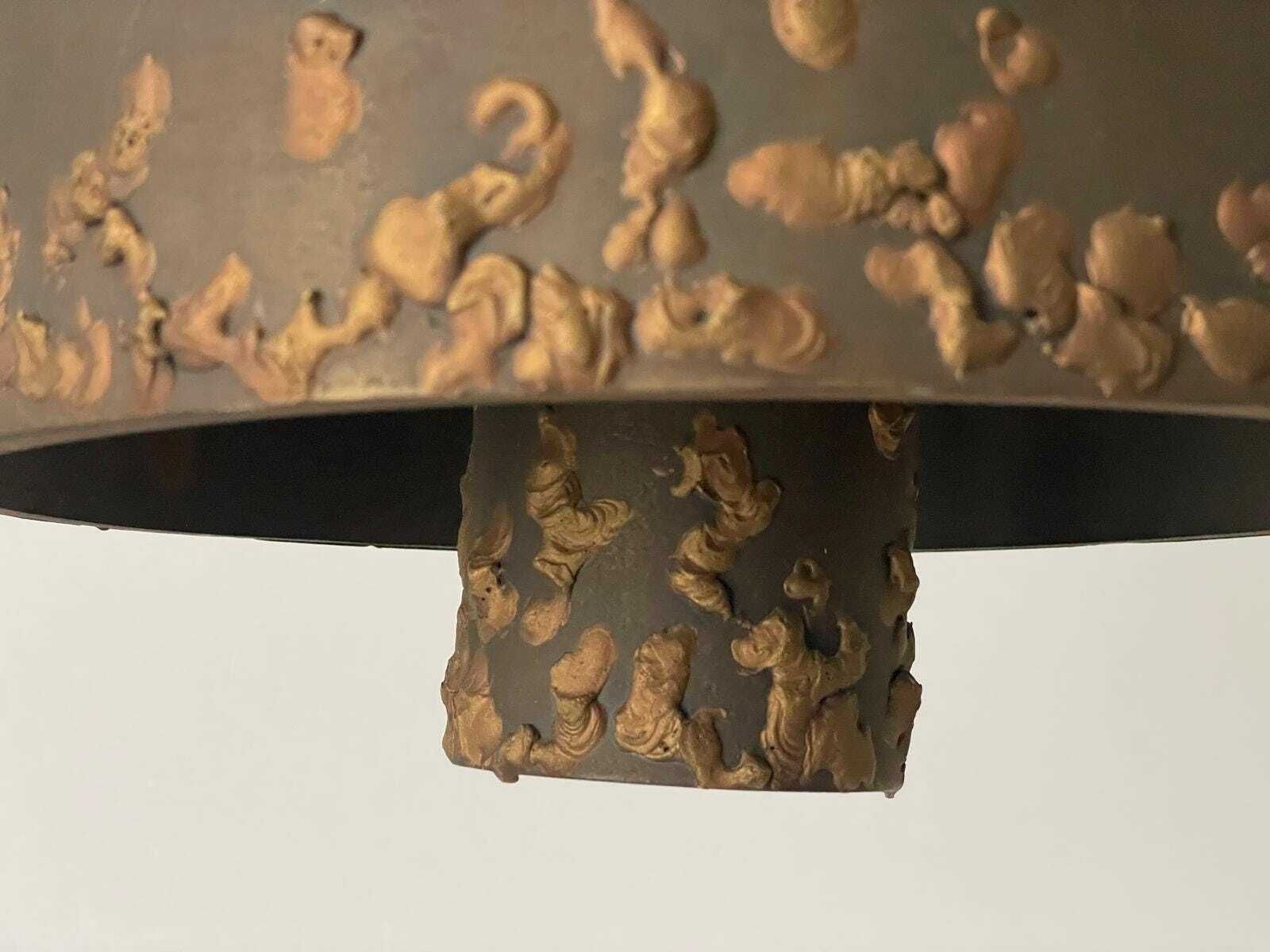 photo for sale Cylindrical Brutalist Design Hanging Lamp With Chain Hanger, 1960s, Germany