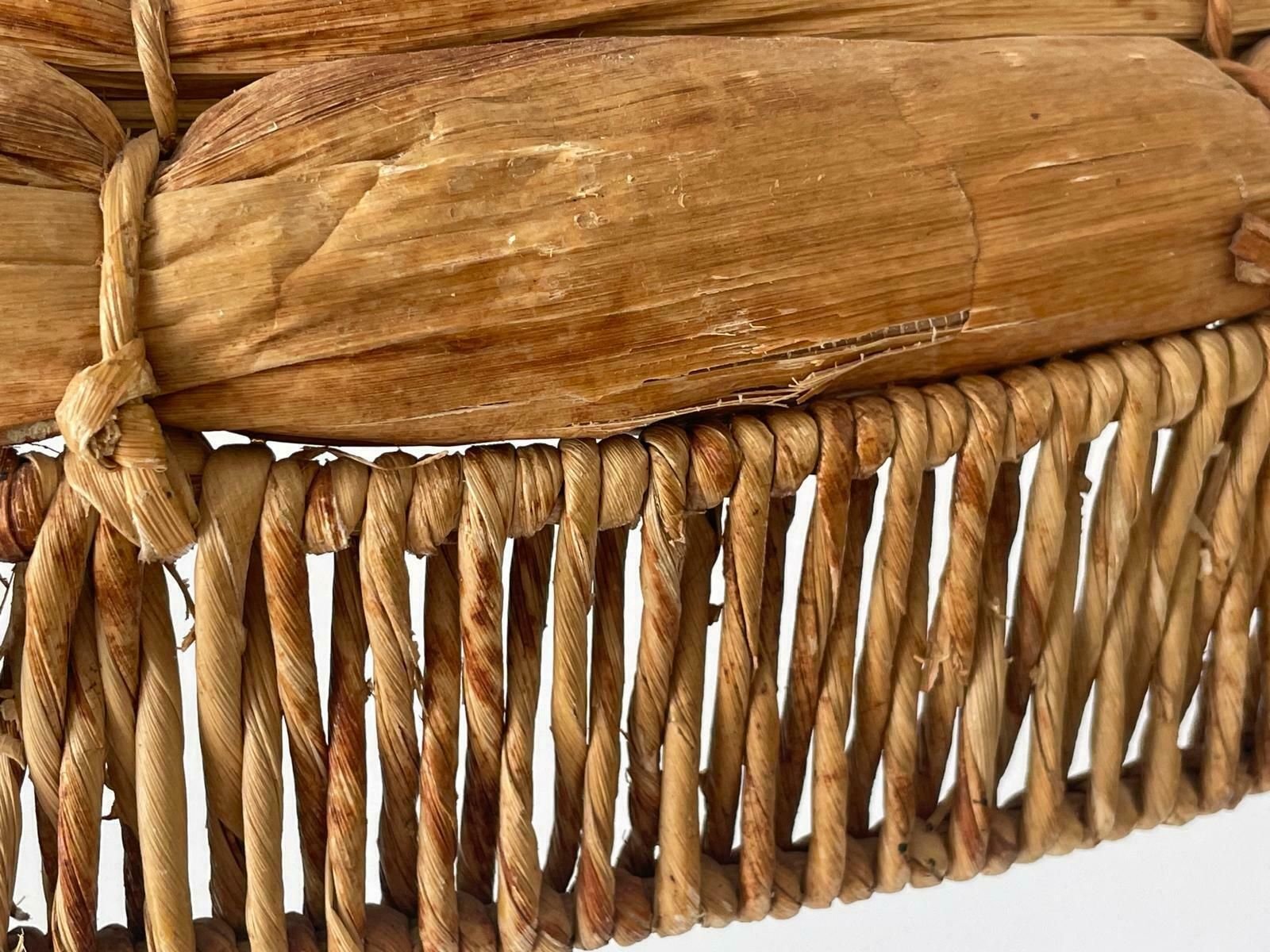 photo for sale Beautiful Bamboo And Straw Xxl Pendant Lamp, 1960s, Germany
