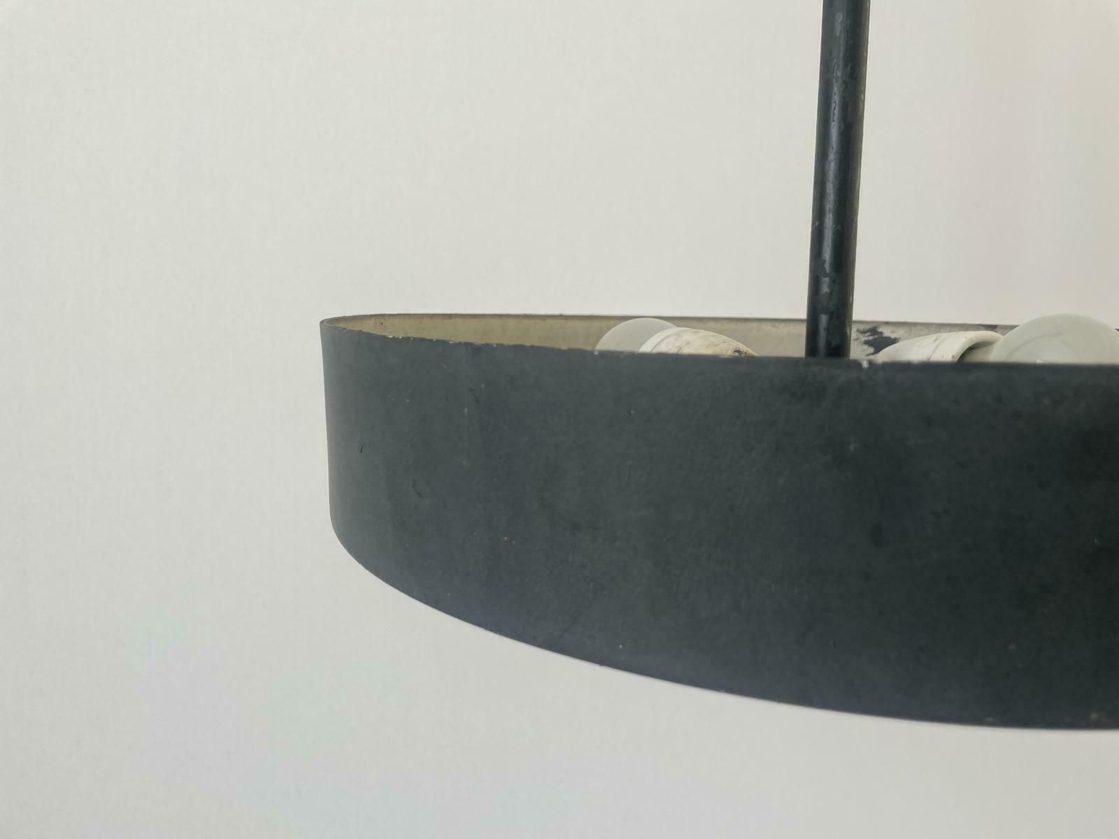 photo for sale Black Industrial Factory Ceiling Lamp, 1940s By Bega, Germany, 2 Available In Stock